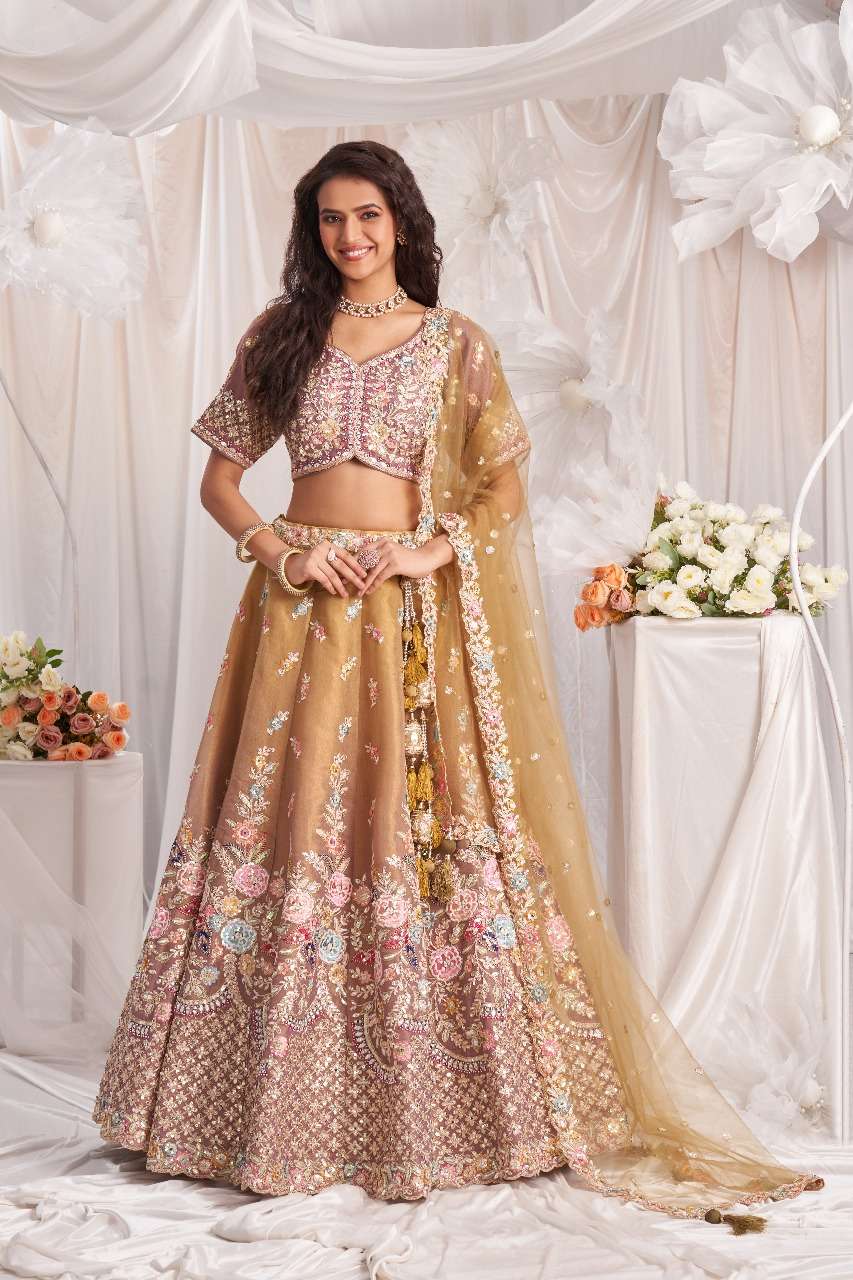 Adorn Craft 6062  Rose Gold Lehenga Choli Dupatta collection manufacturer surat 
