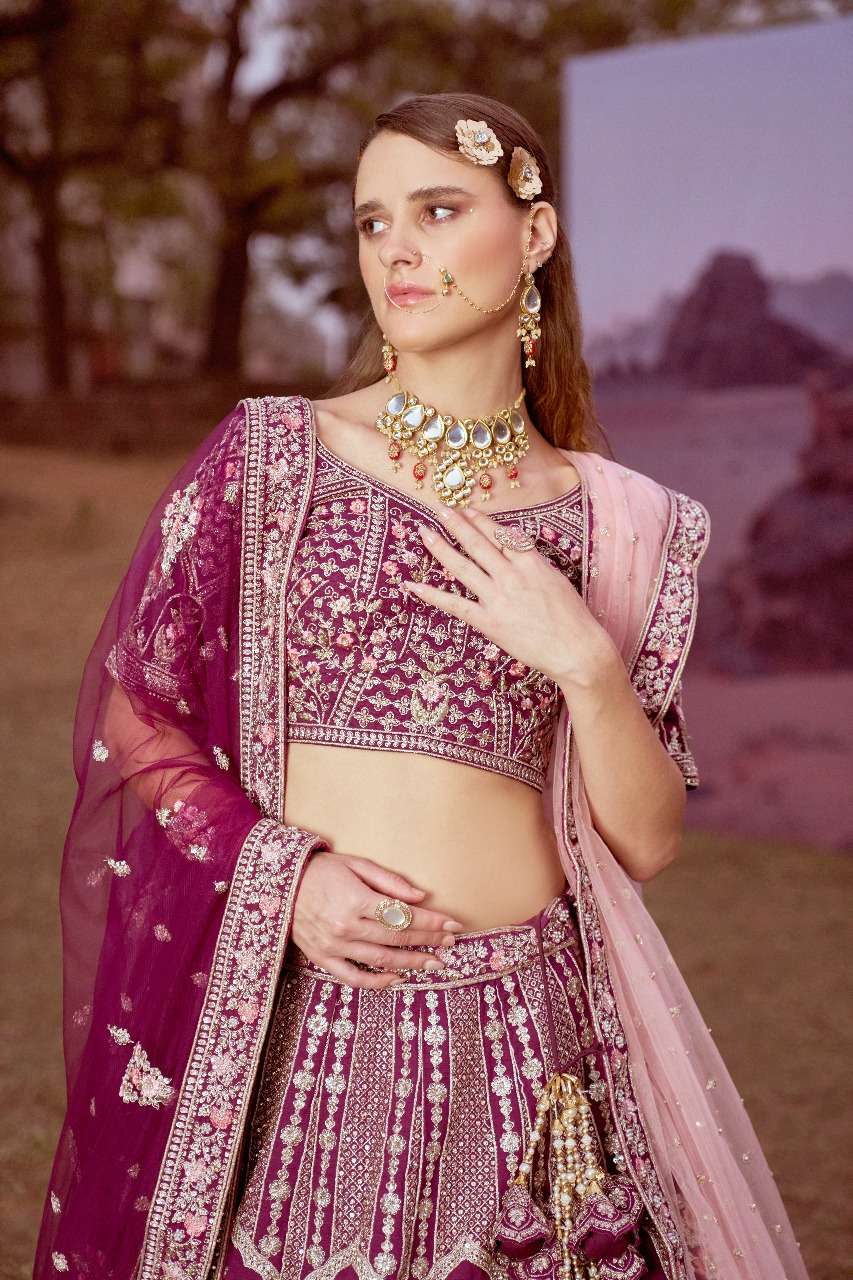Adorn Craft 6064 Purple Lehenga Choli Dupatta collection manufacturer surat 