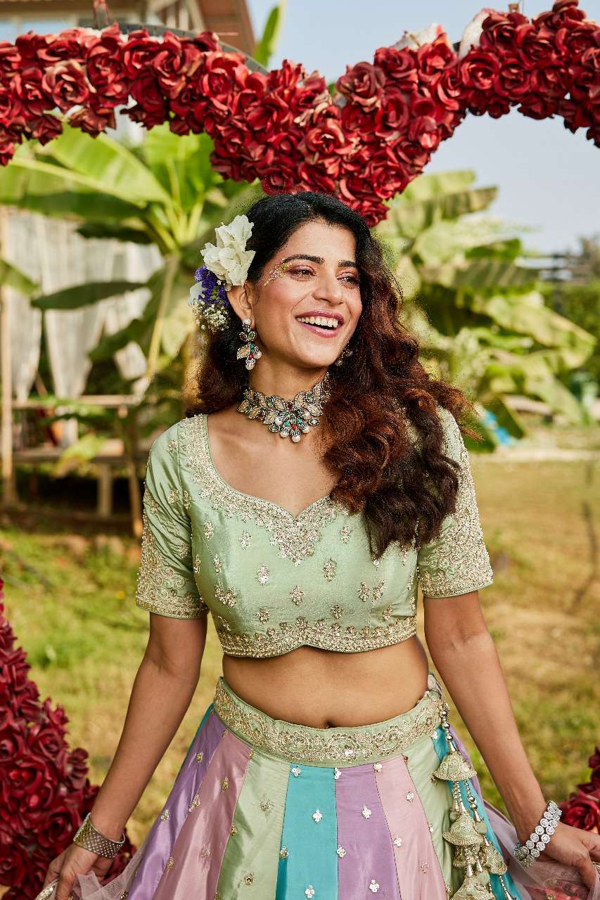 ADORN CRAFT 6121 PINK Satin silk lehenga choli collection manufacturer surat 