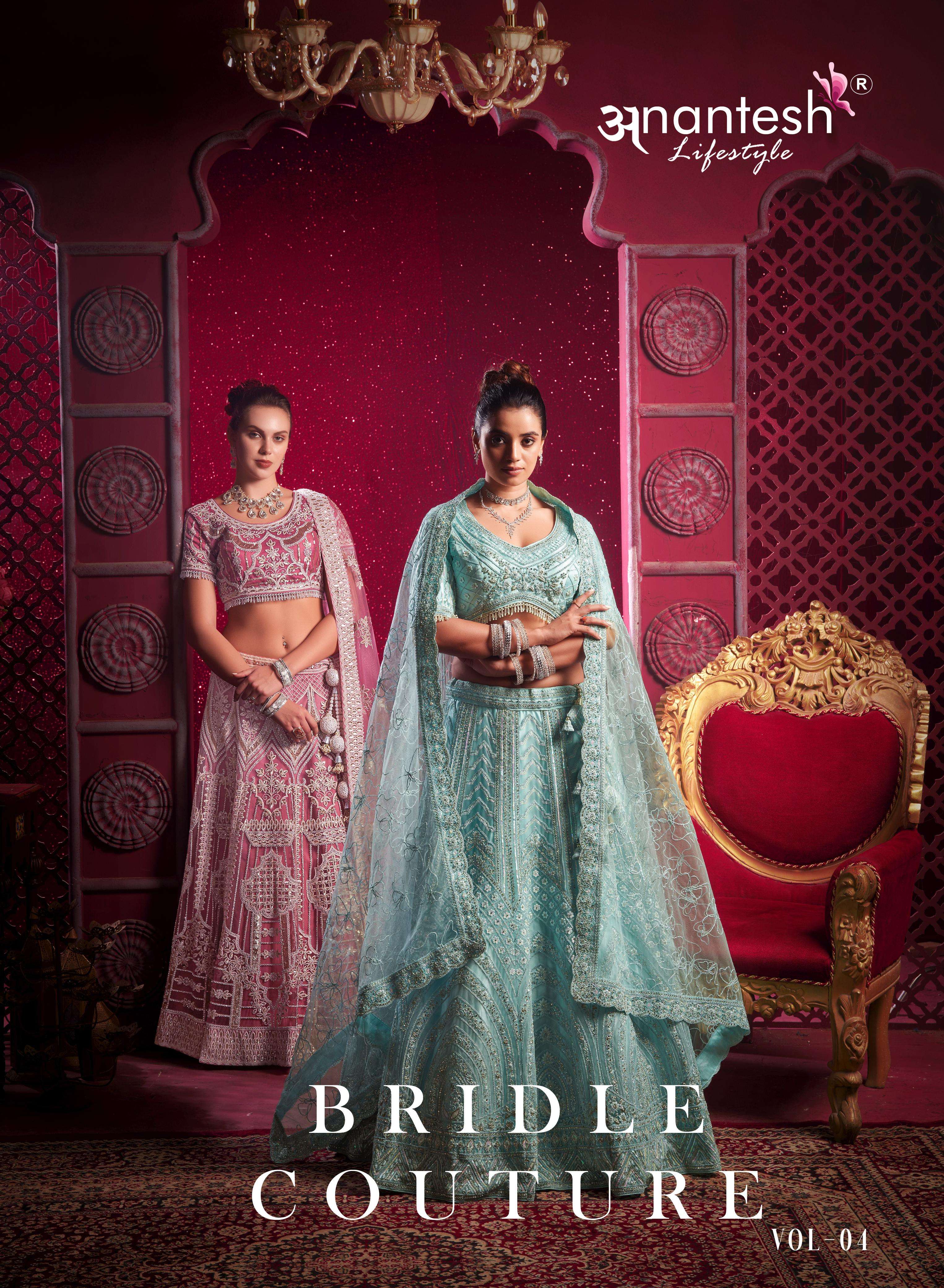 BRIDAL COUTURE VOL 04 by ANANTESH LIFESTYLE Series 9017 to 9020 premium net lehenga collection manuf...