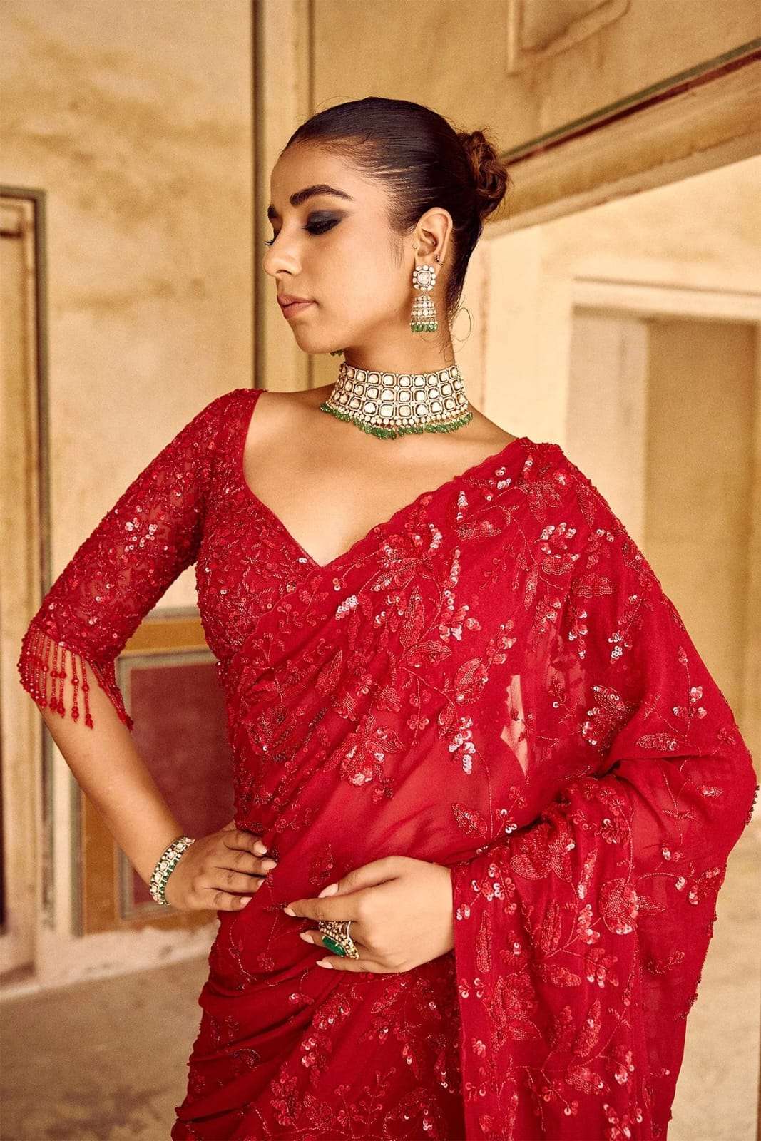 CODE 3447 georgette saree collection manufacturer surat 