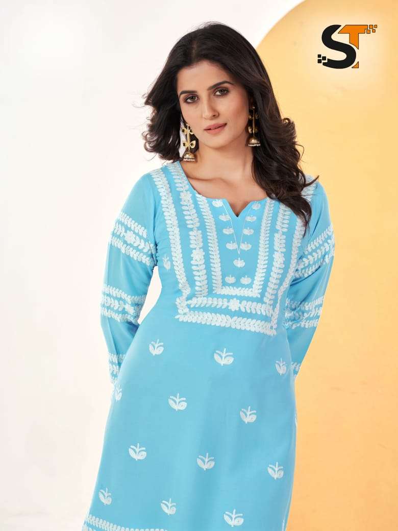Embroidery Work Short kurti collection manufacturer surat 