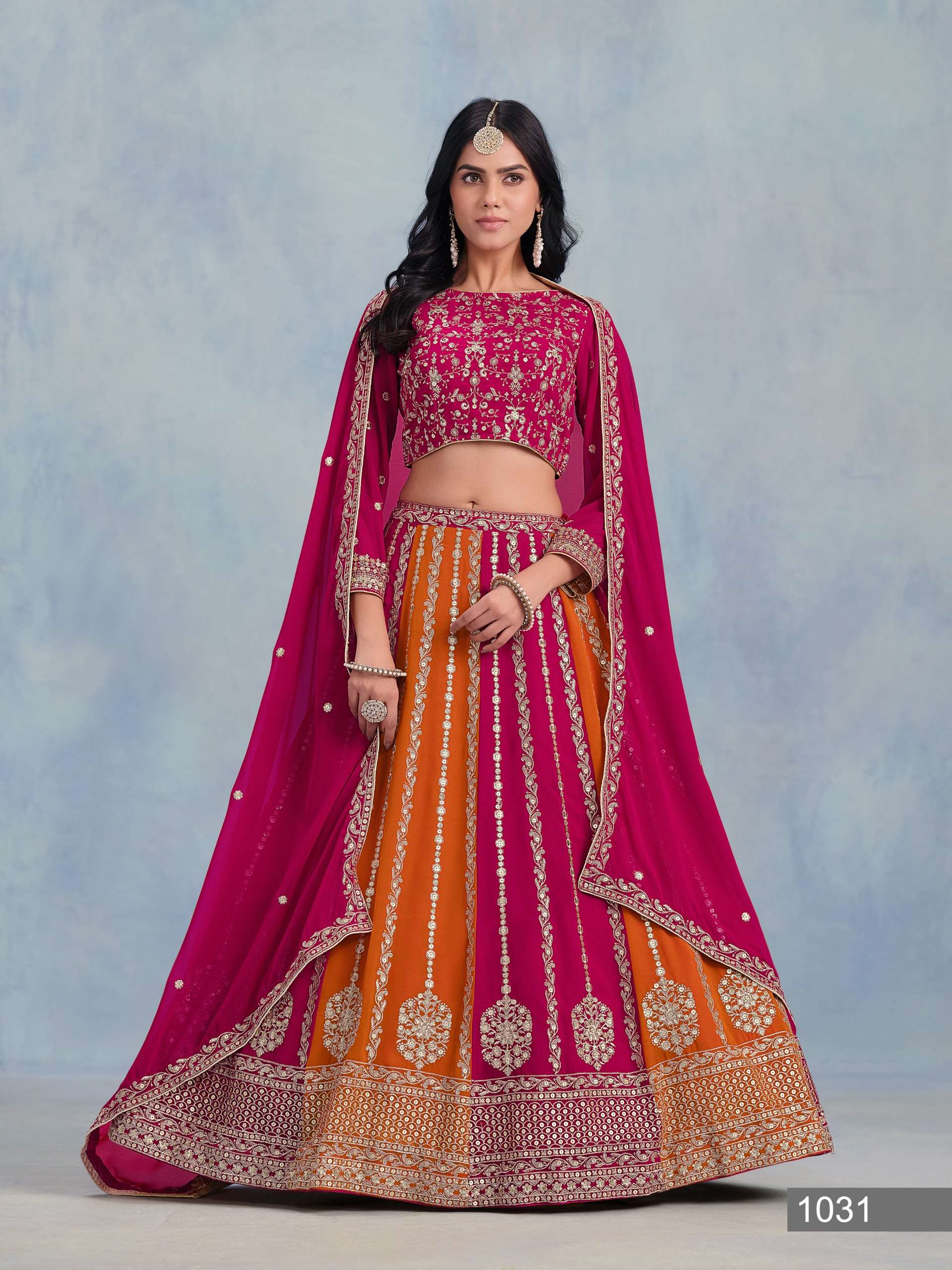KRISHVI BY MEHVISH Faux georgette lehenga choli collection manufacturer surat 