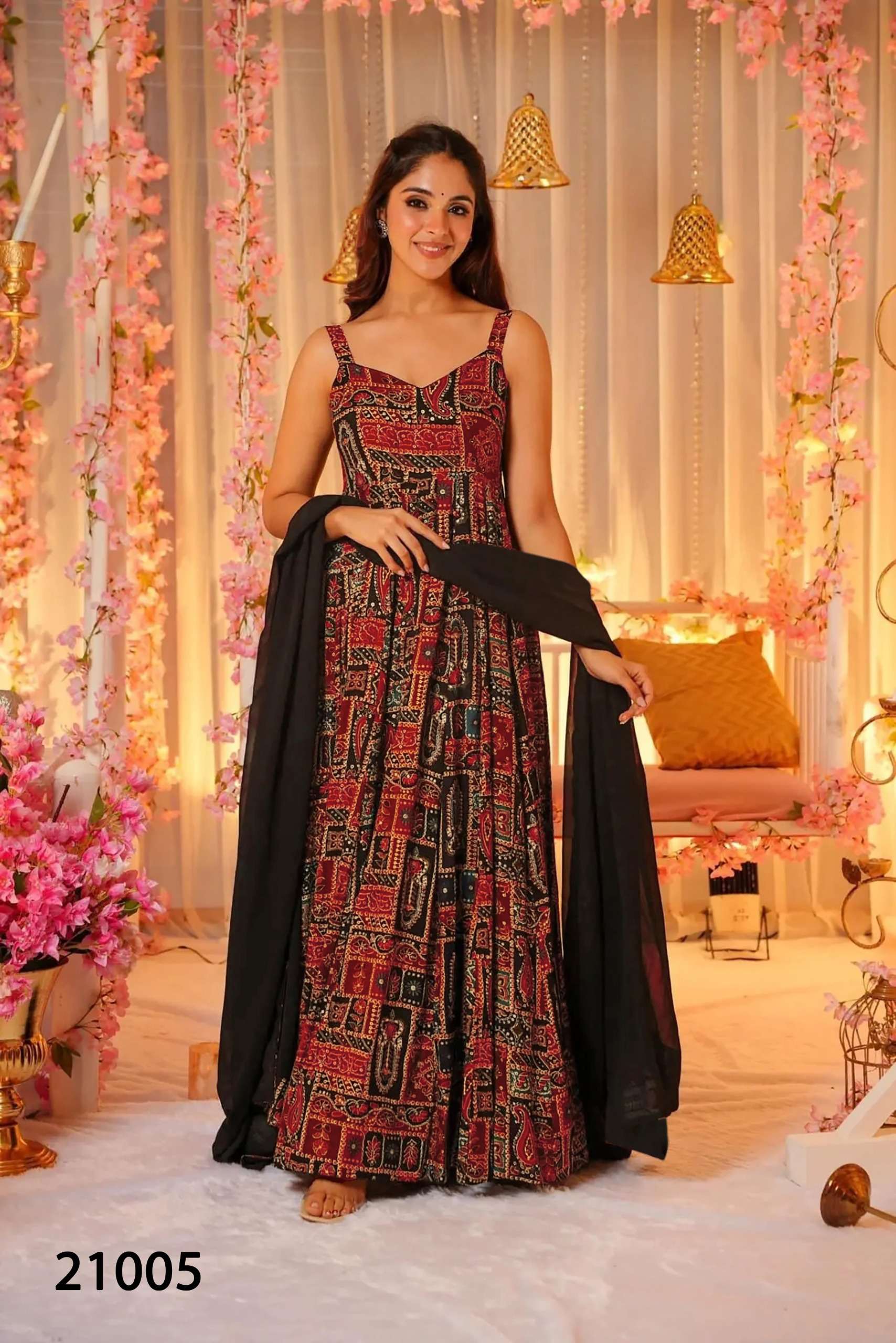 Lucaya vol 21 Design no 21001 21002 by Lucaya chinon gown collection manufacturer surat 