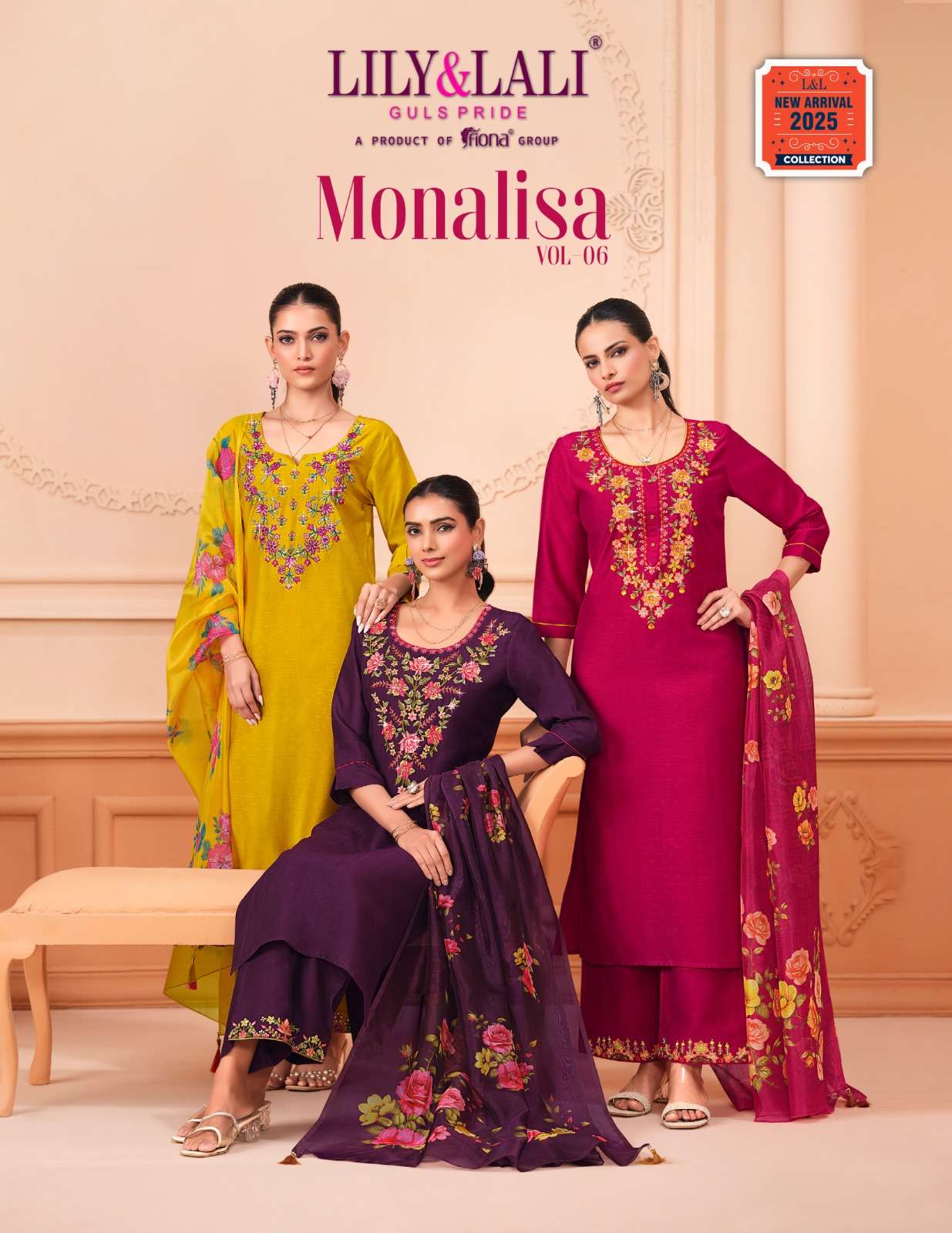 MONALISA VOL 6 By LILY  LALI Viscose suit collection manufacturer surat 