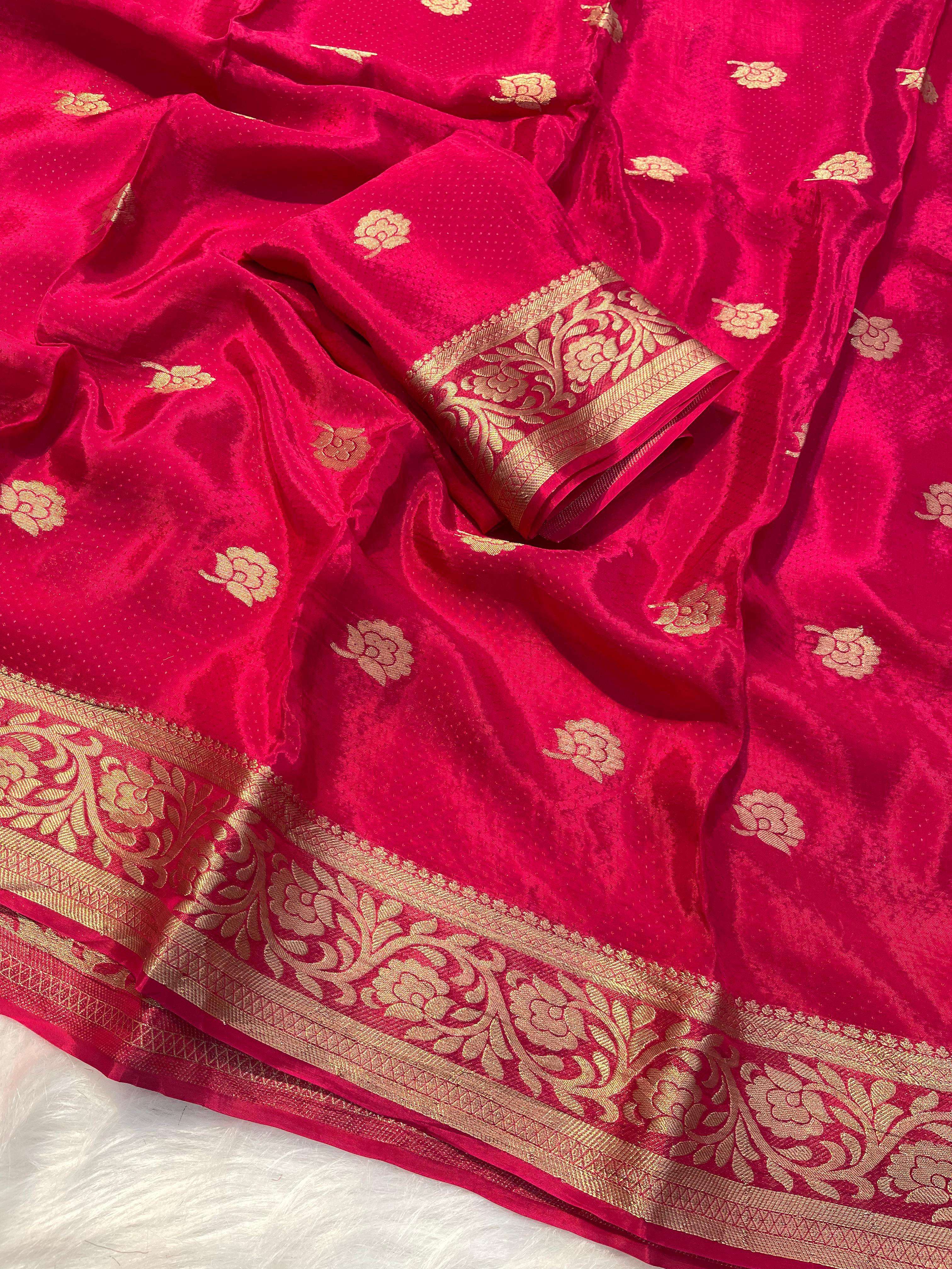 Rose Mysore Crepe Pure viscose saree collection manufacturer surat 