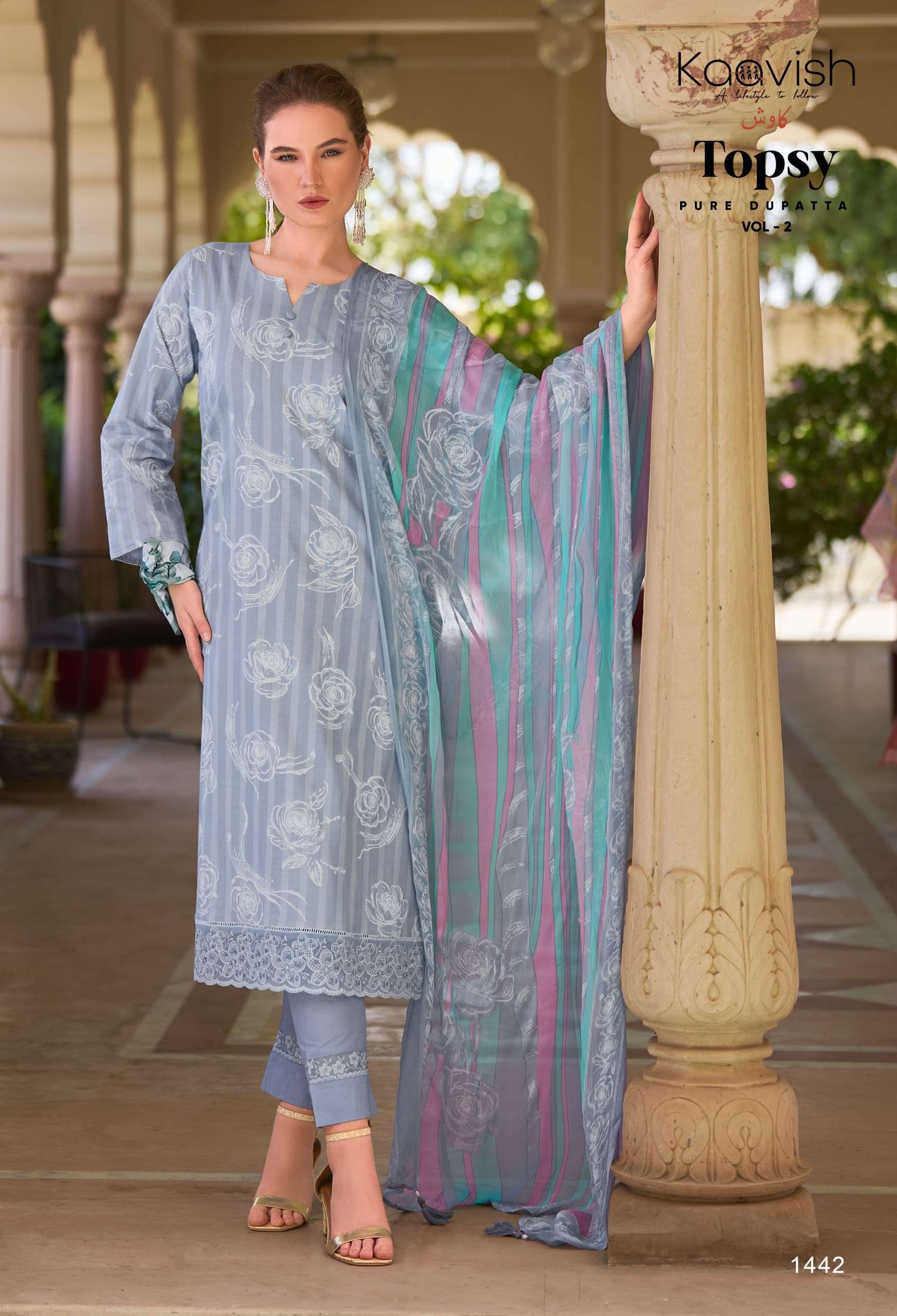 TOPSY 2 Kaavish Pure Lawn cotton suit collection manufacturer surat 