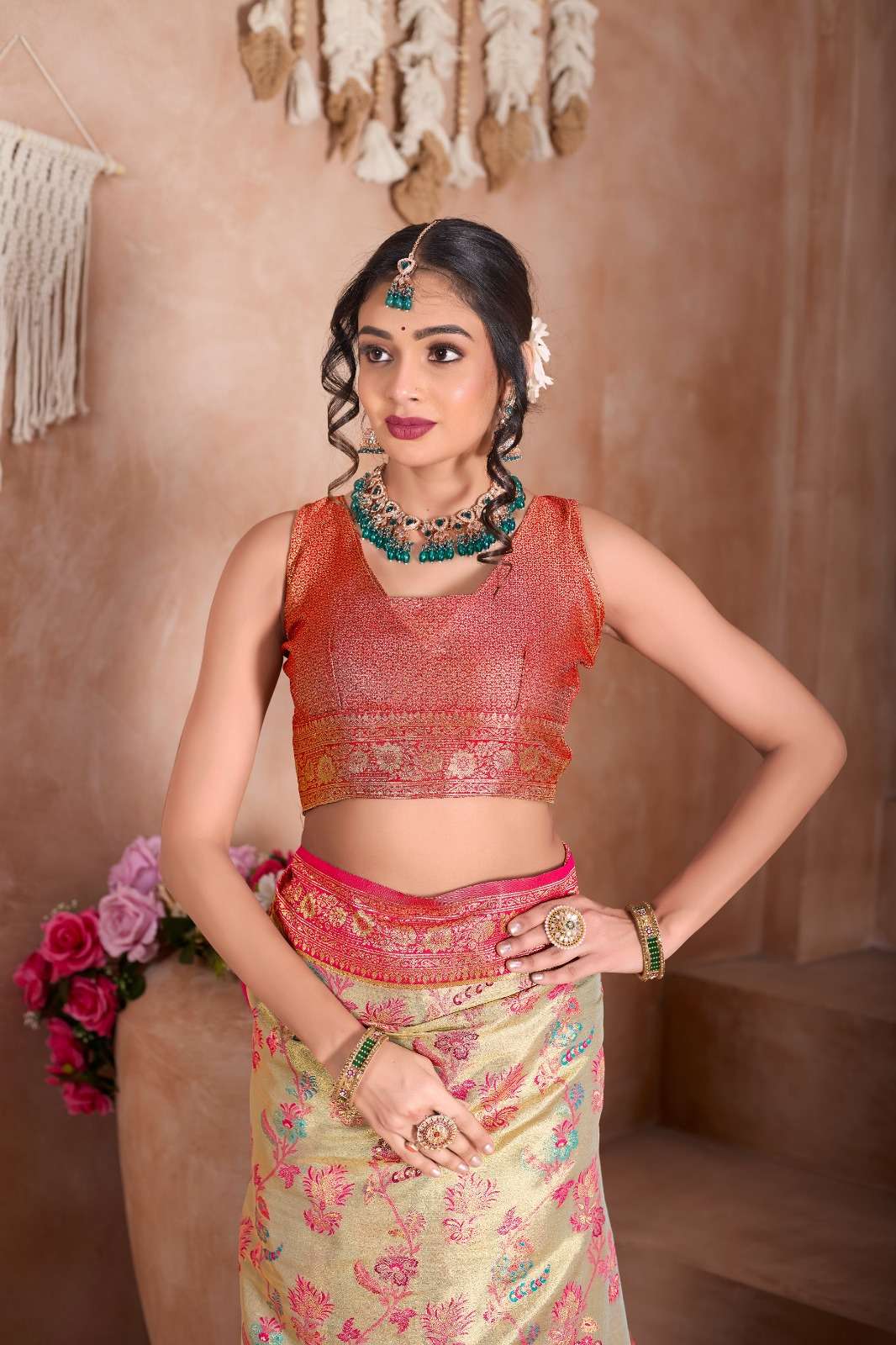 9747 COLOUR Pure tissue saree collection manufacturer surat 