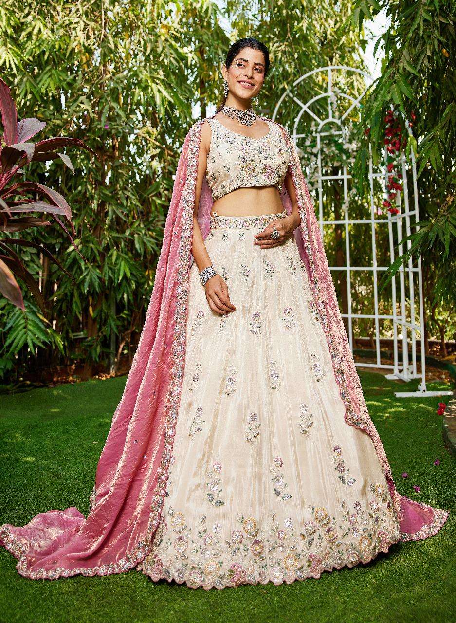 Adorn Craft 6134 GREEN 6134 PINK Tissue lehenga choli collection manufacturer surat 