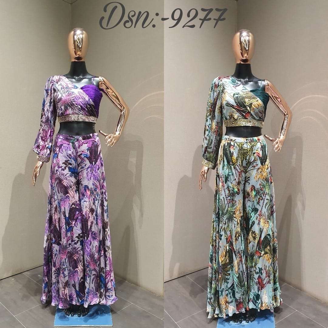 Choli plazo over Chinon Suit collection manufacturer surat 