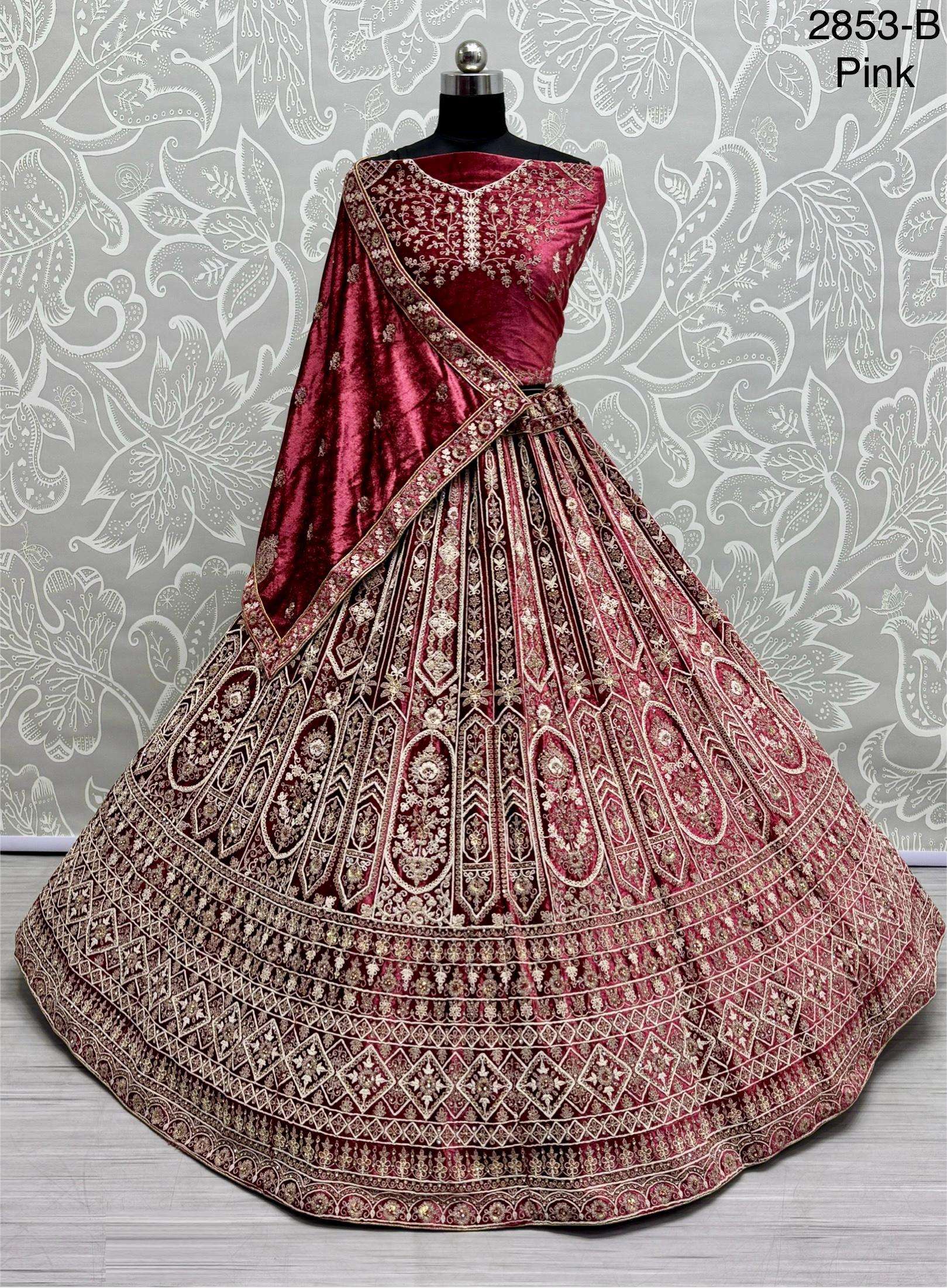 Code 2853 Magnificent Art Velvet lehenga choli collection manufacturer surat 