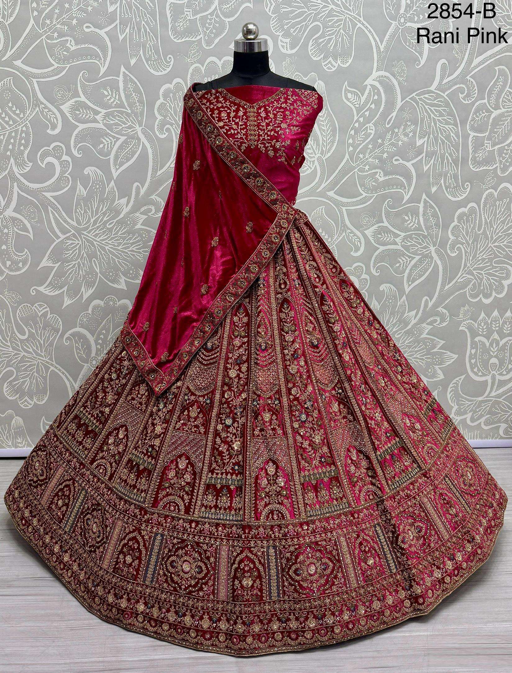 Code 2854 Velvet lehenga choli collection manufacturer surat