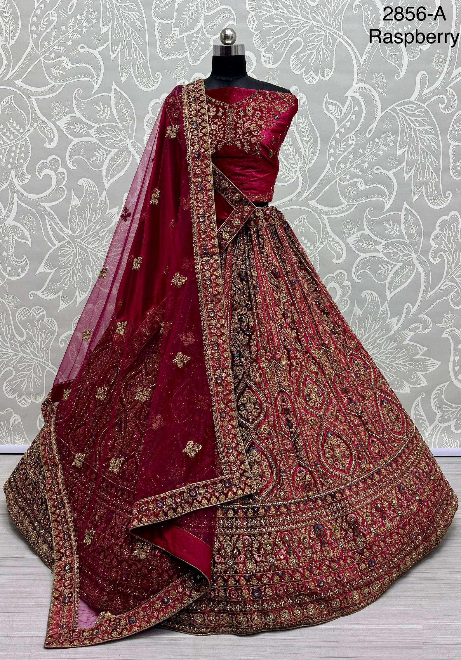 Code 2856 Velvet Lehenga choli collection manufacturer surat 