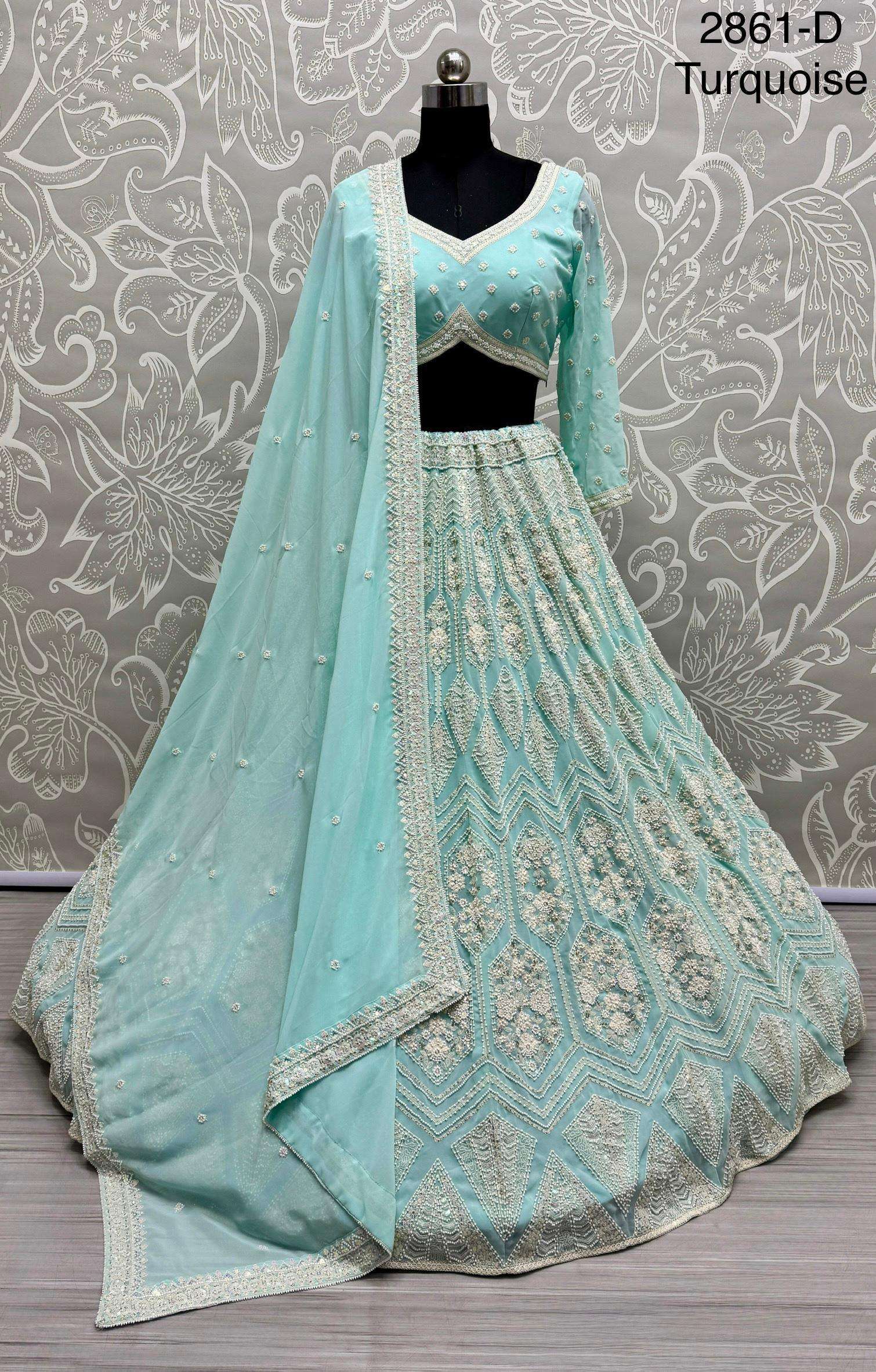 Code 2861 Pure Georgette lehenga choli collection manufacturer surat 