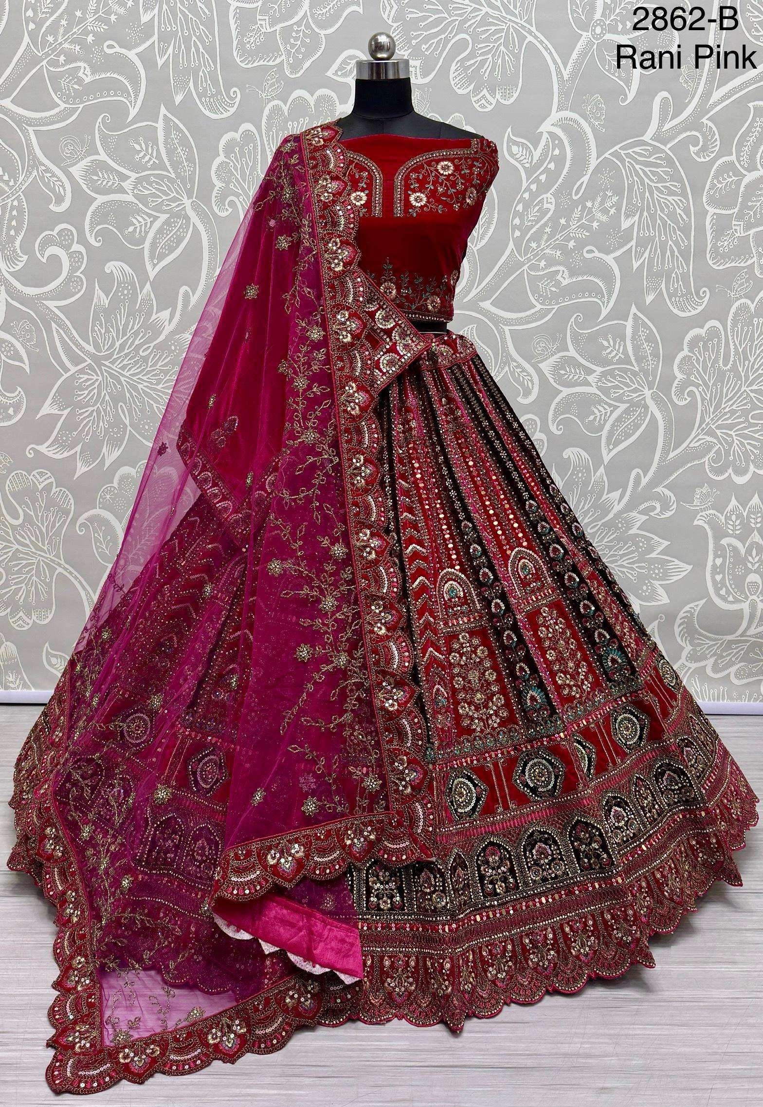 Code  2862 velvet lehenga choli collection manufacturer surat 
