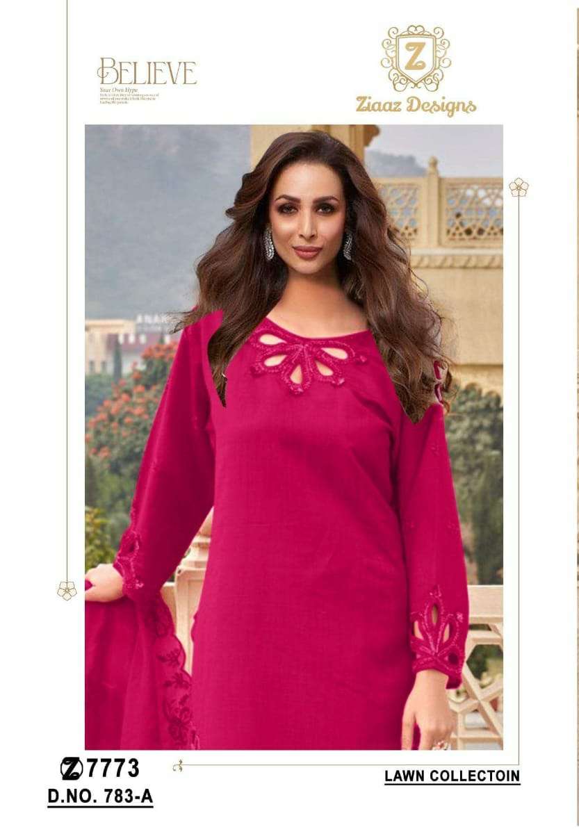 Code 783 by Ziaaz Design Cambric cotton Suit collection manufacturer surat 