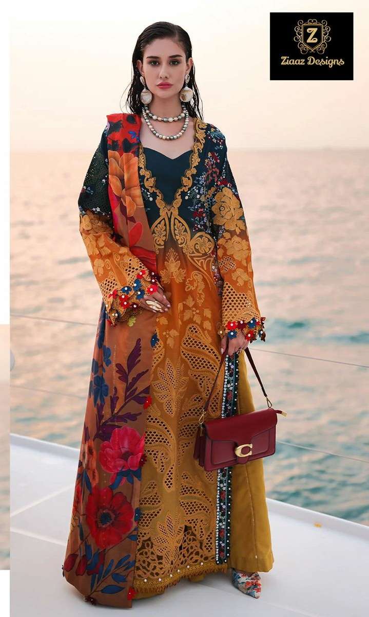 Code 886 by Ziaaz Designs cambric cotton suit collection manufacturer surat 