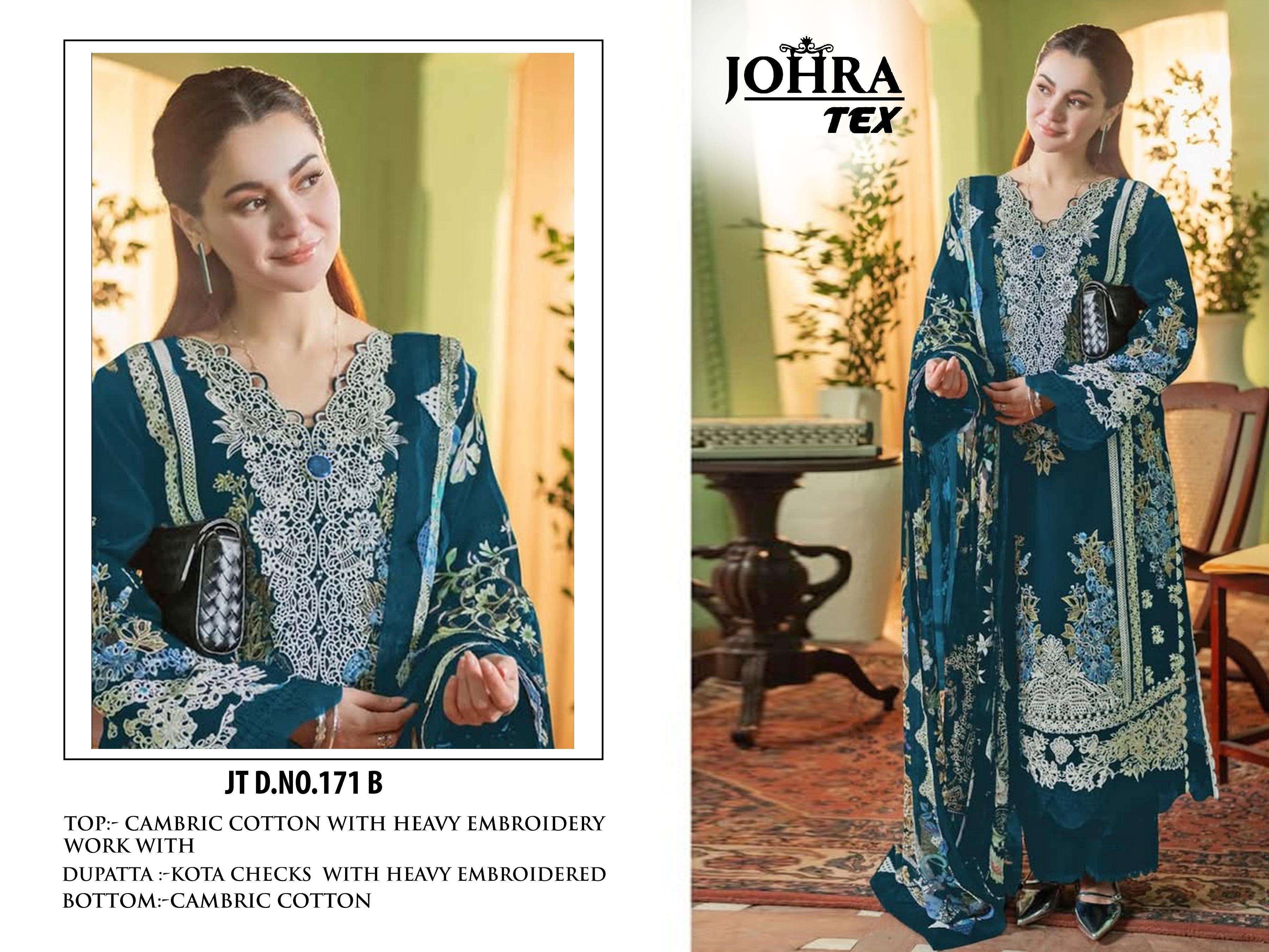 D NO JT 171 B by JOHRA TEX CAMBRIC cotton suit collection manufacturer surat 