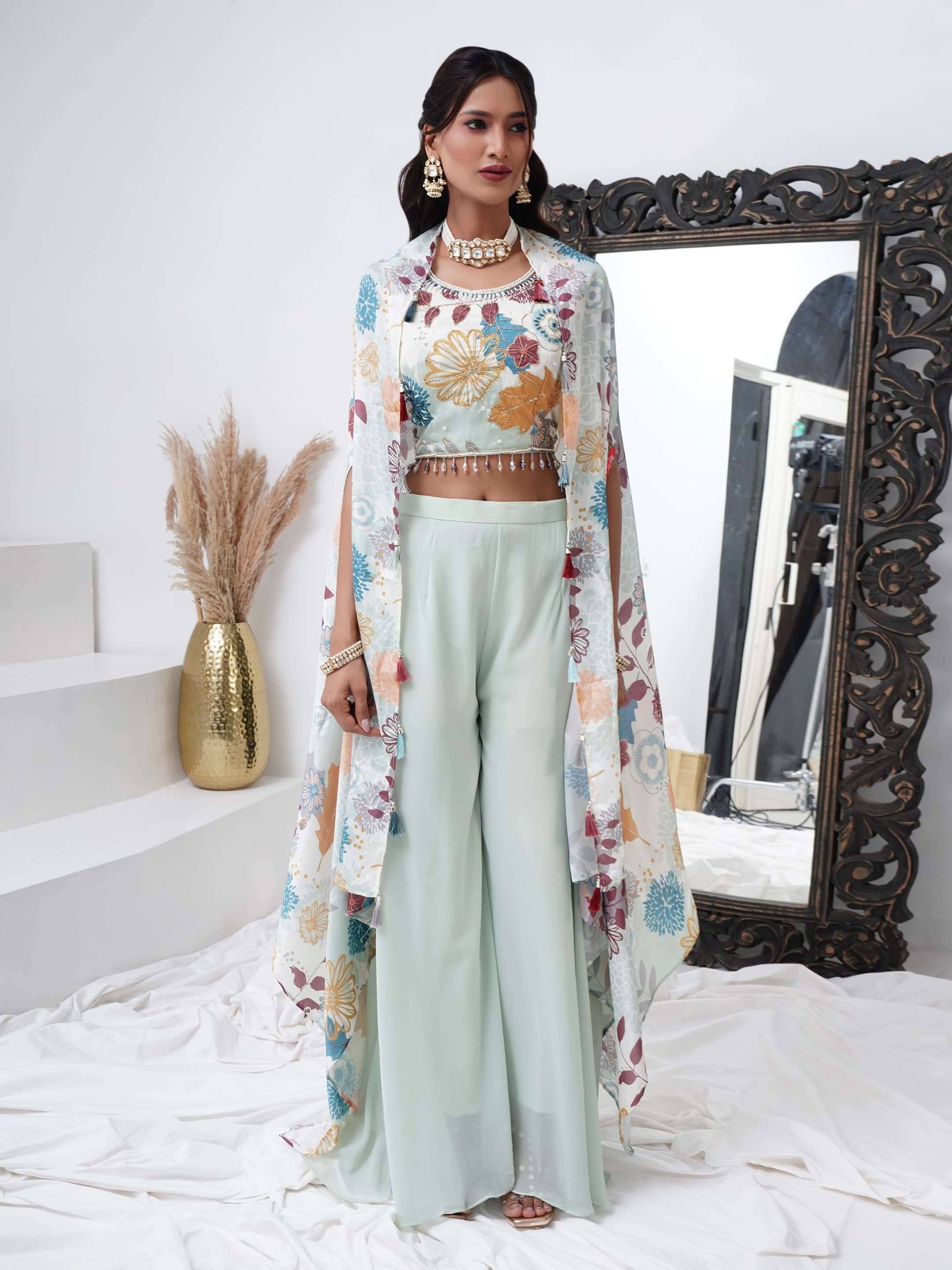 DESIGN NO C288 by amoha trendz READYMADE CROP TOP Suit collection manufacturer surat 