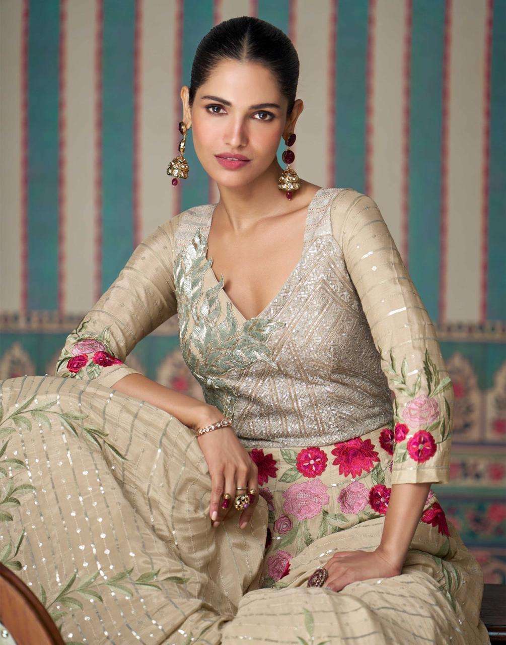 ETHNIC by SAYURI DESIGNER REAL CHINON SILK suit collection manufacturer surat 