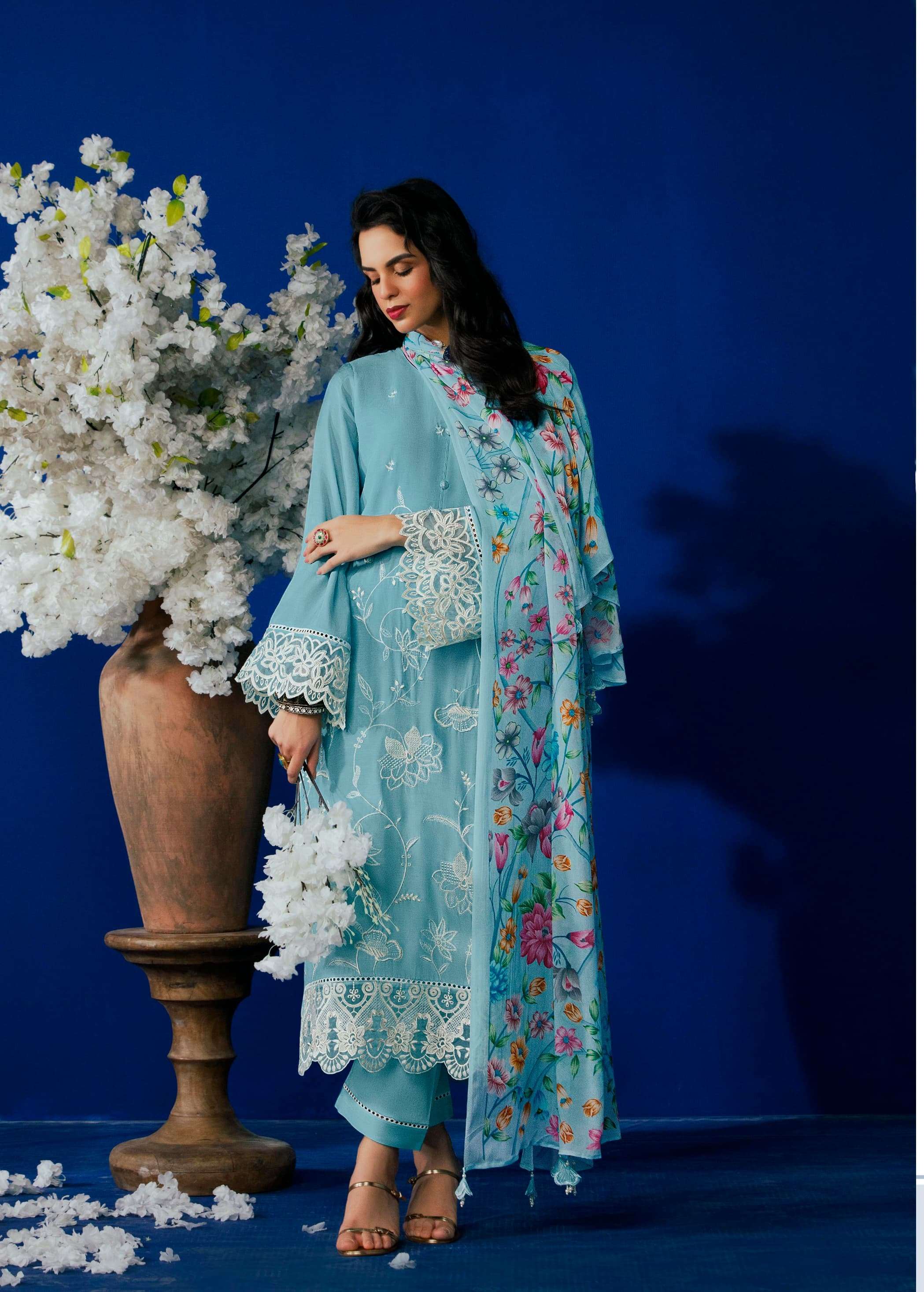 HEER FLORUS by kimora Pure muslin suit collection manufacturer surat 