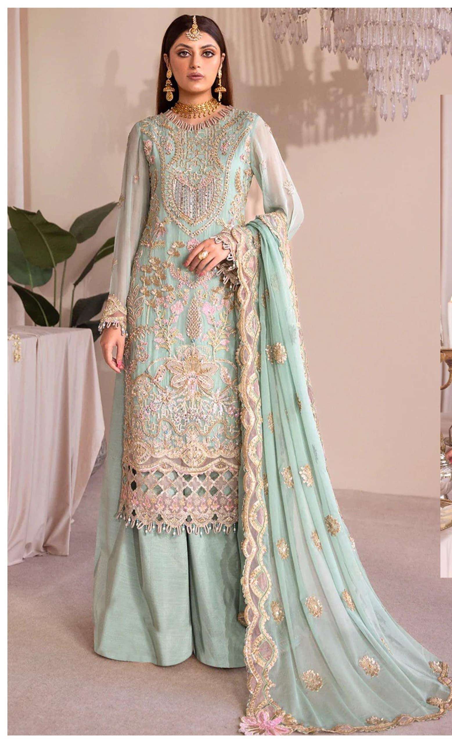 HUSN E JAAN DESIGN M 1053 M by  Mahnur Fashion heavy Georgette suit collection manufacturer surat 