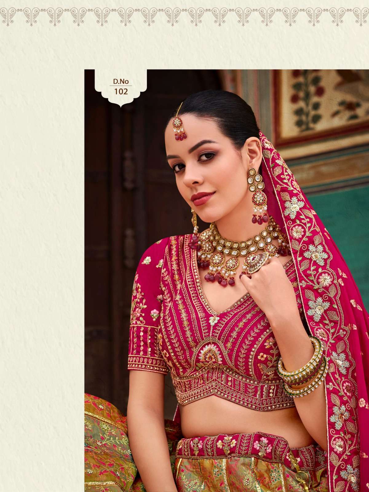 KALAMKARI series 101 TO 110 By SURSHYAM FASHION Banarasi silk lehenga choli collection manufacturer ...