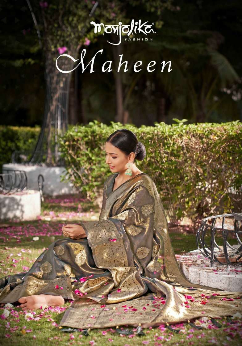 MAHEEN SILK SERIES 6801 TO 6804 By MONJOLIKA Simar Silk saree collection manufacturer surat 