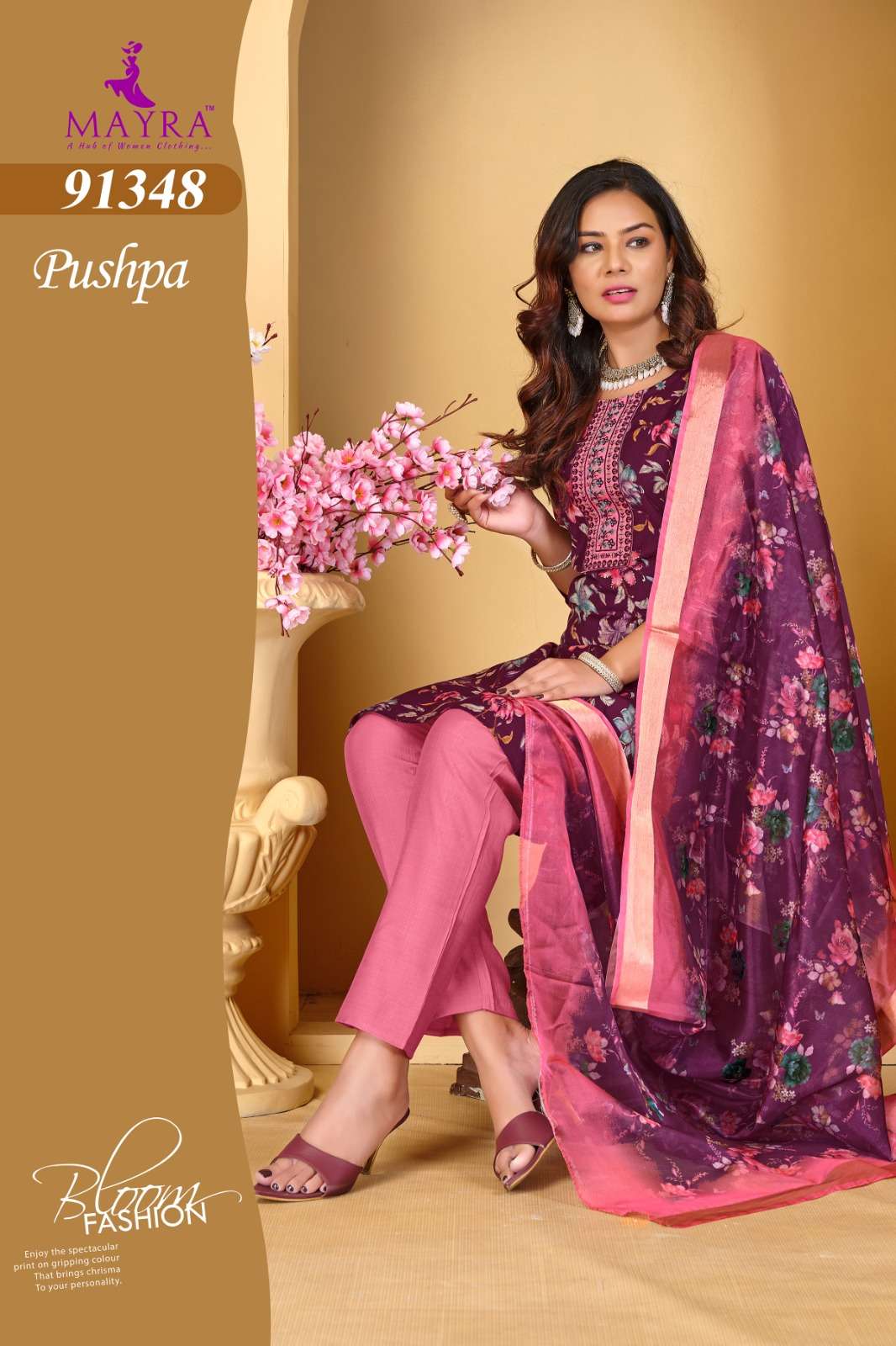 PUSHPA by MAYRA FASHION VERTICAN PRINT kurti collection manufacturer surat 