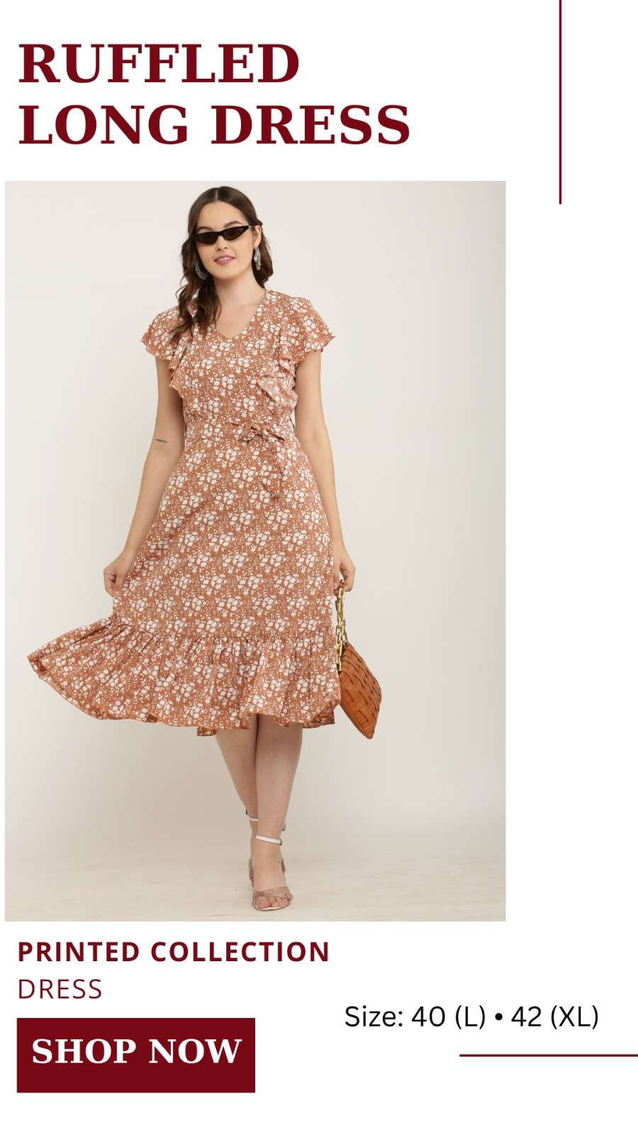 RUFFLED LONG Western DRESS collection manufacturer surat 