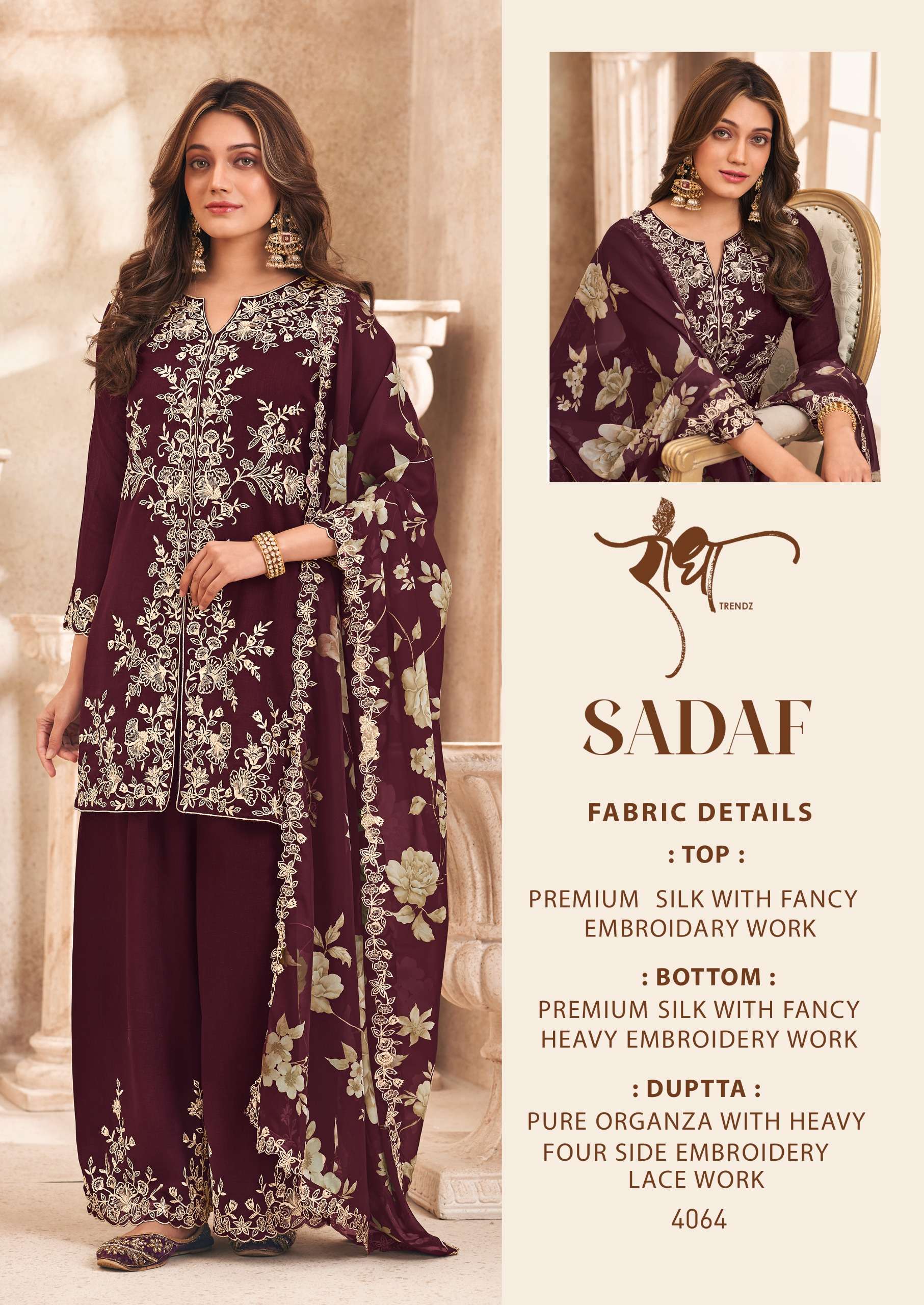 SADAF by RADHA TRENDZ PREMIUM silk Suit collection manufacturer surat 