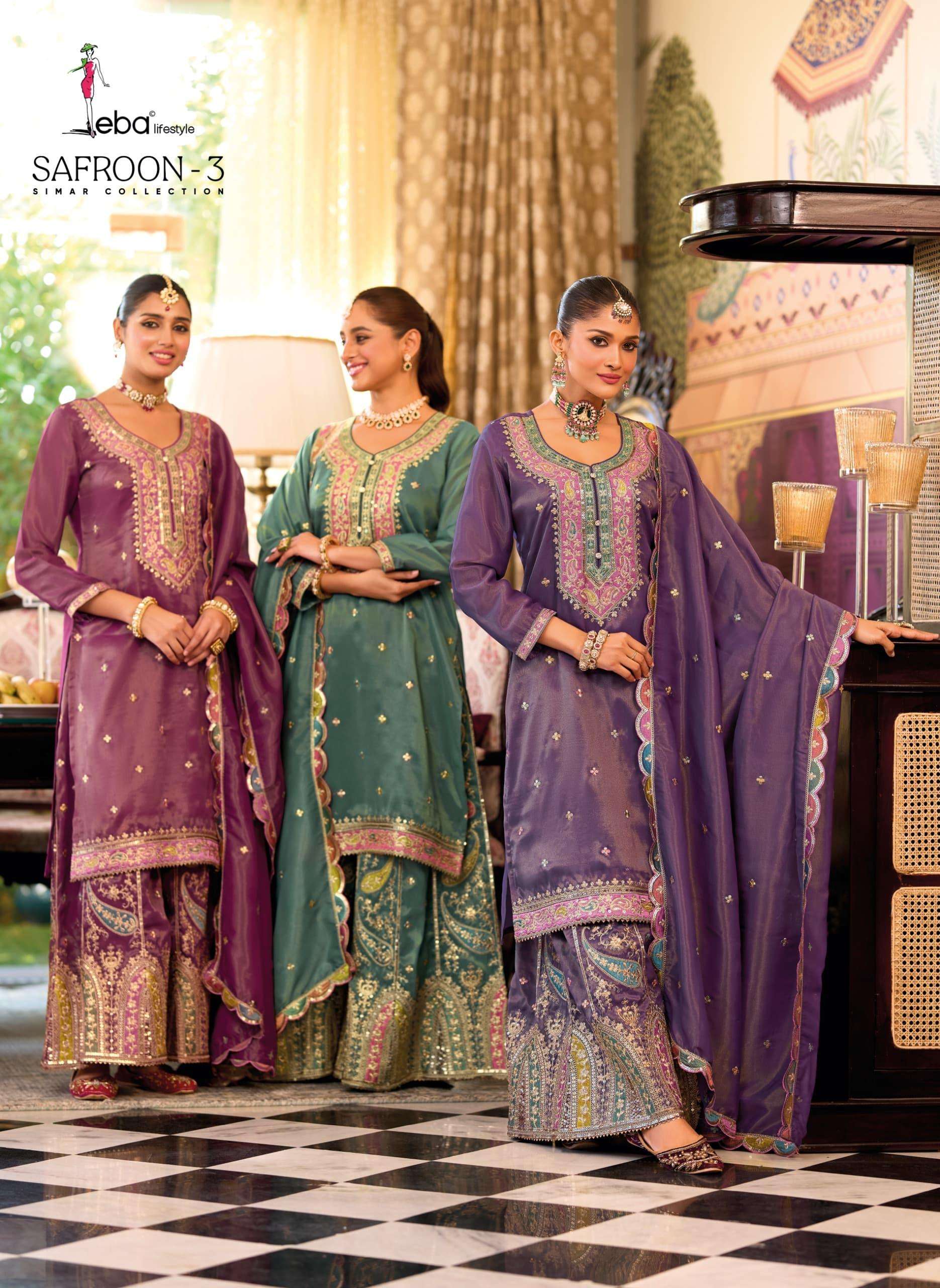 safroon 3 by eba lifestyle suit collection manufacturer surat 