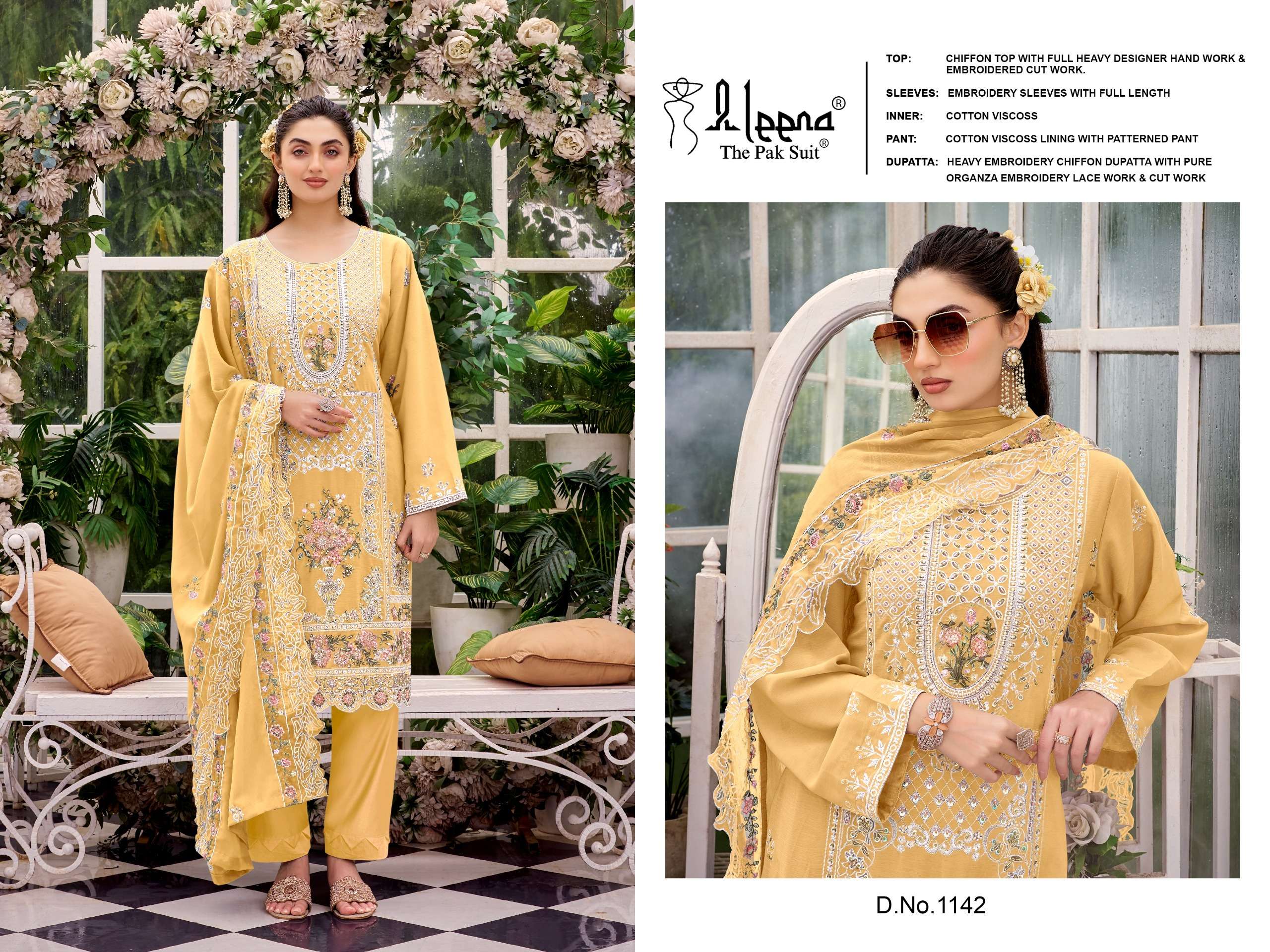 1142 by ALEENA pakistani kurti collection manufacturer surat 
