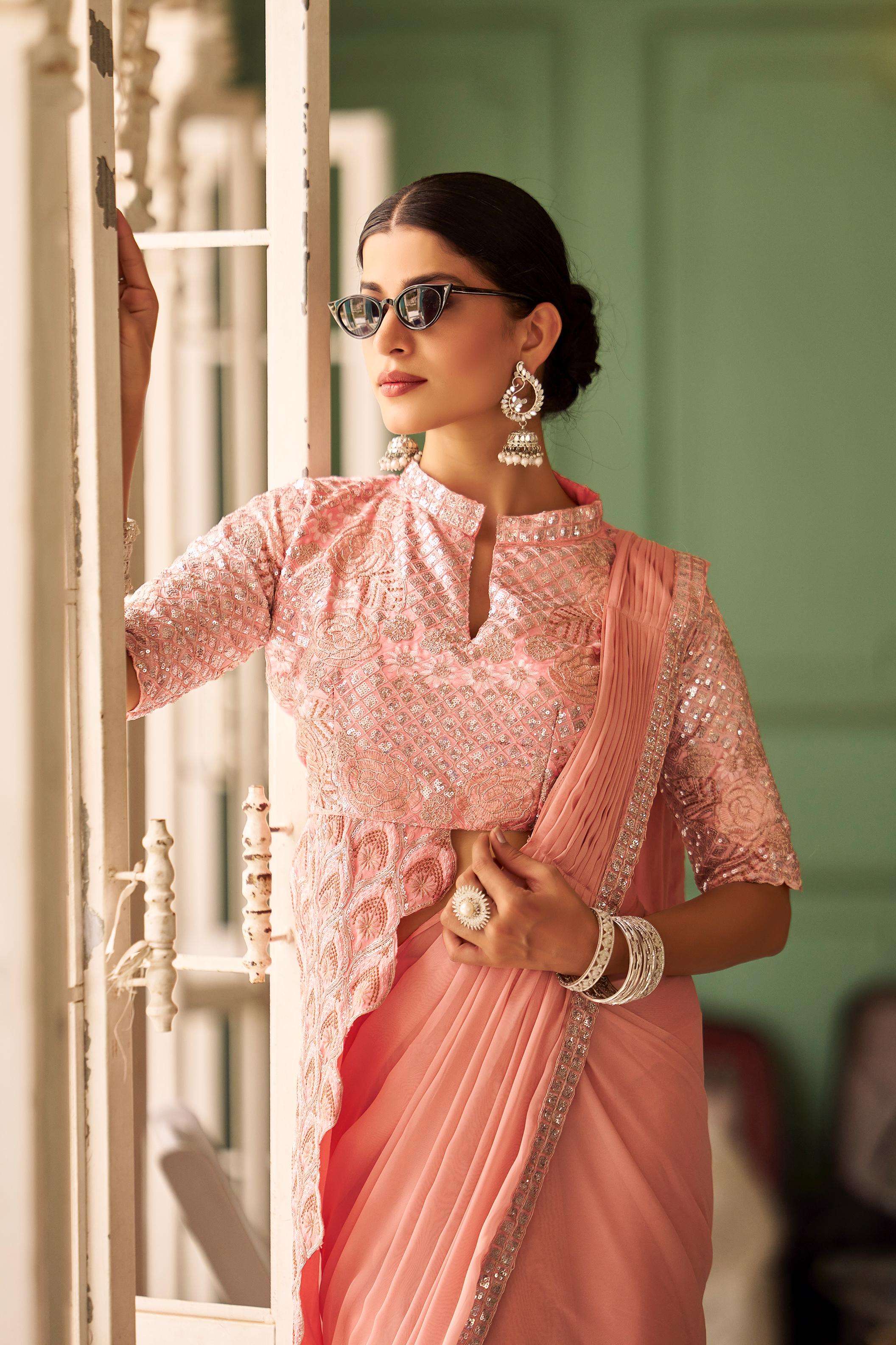 CODE 1103 CHINON Ready To Wear Saree Saree collection manufacturer surat