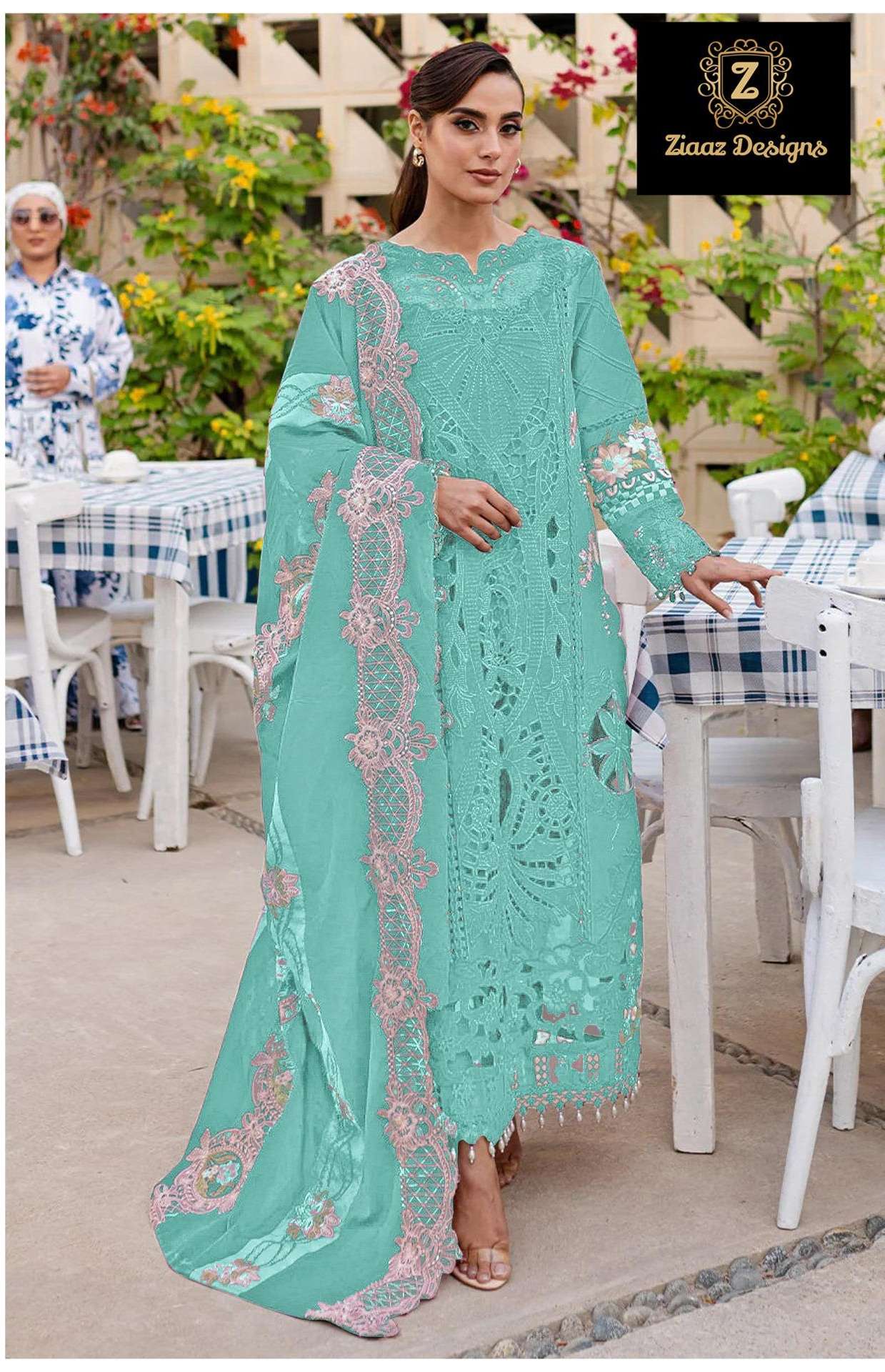 Code 906A and B by Ziaaz Designs cambric cotton suit collection manufacturer surat 