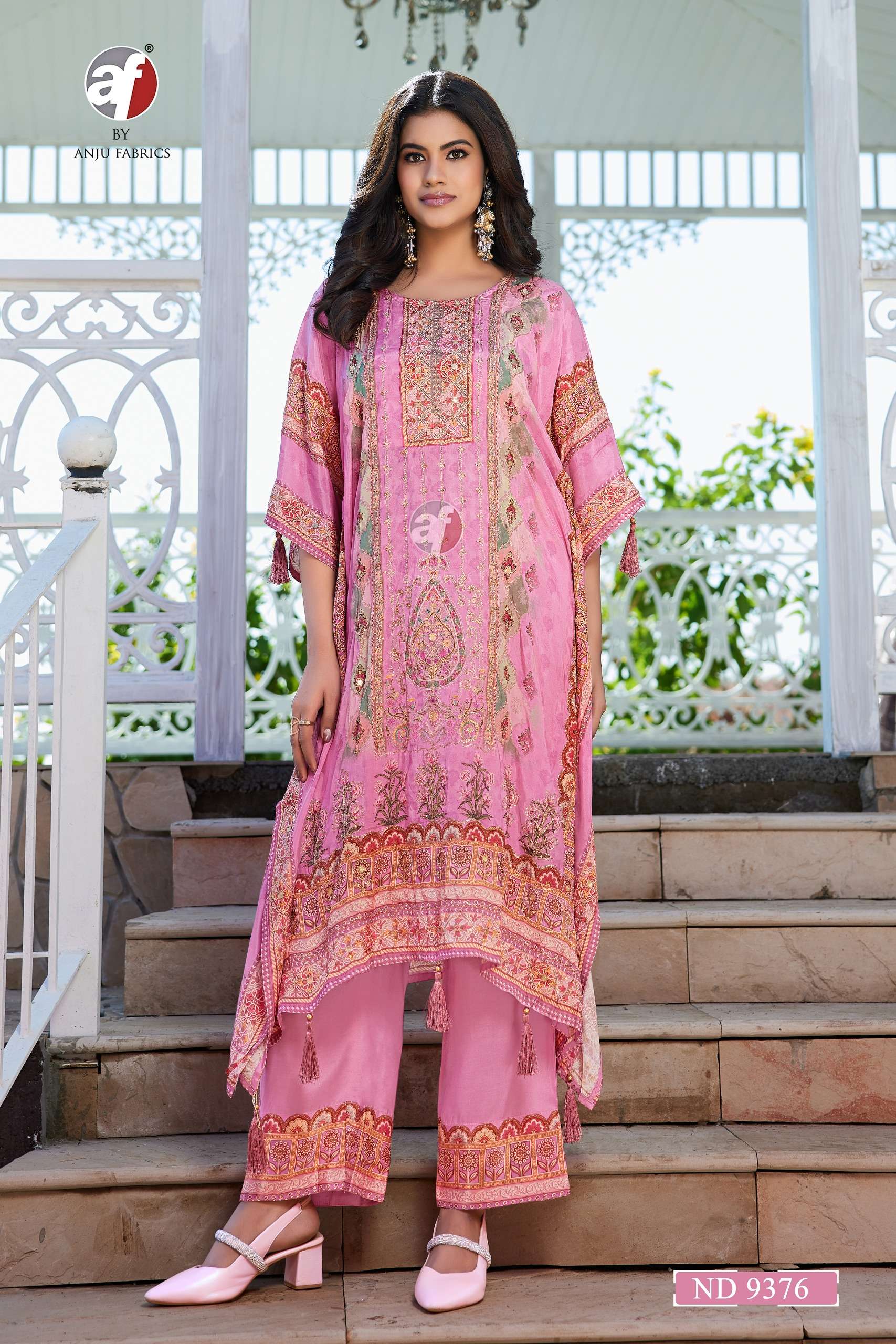 D NO ND 9376 by anju fabric DESIGNER KAFTAN kurti collection manufacturer surat 