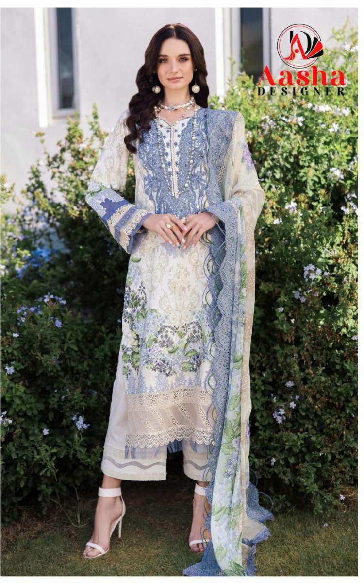 Design No1168 by AASHA DESIGNER pure cotton print suit collection manufacturer surat 