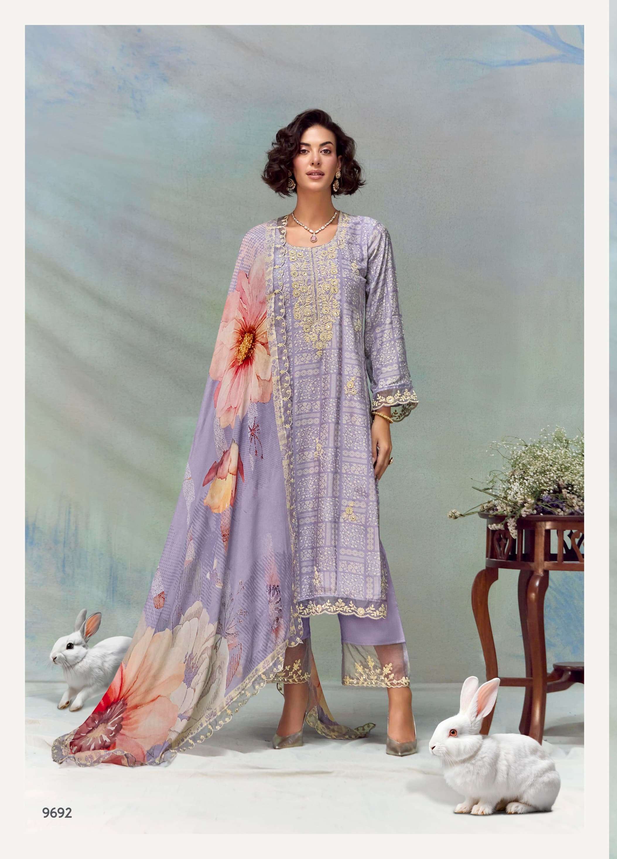 FLORANCE by HEER digital print suit collection manufacturer surat 