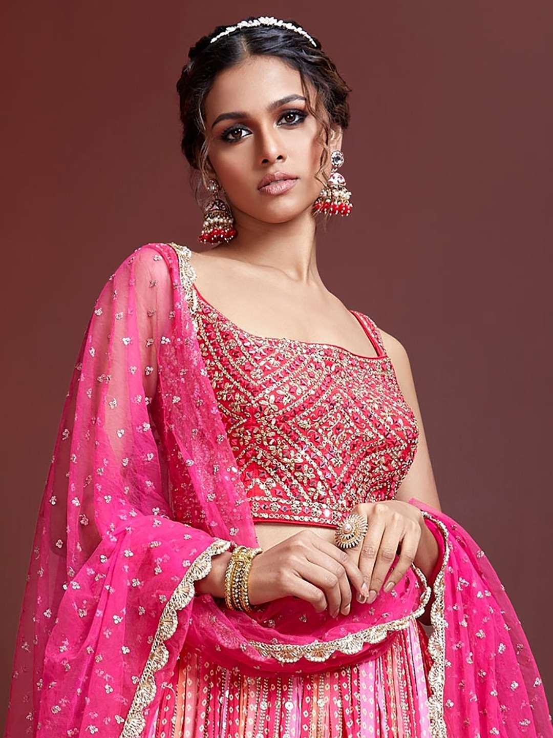 Product Code 108 Pink pure chinnon silk lehenga choli collection manufacturer surat 