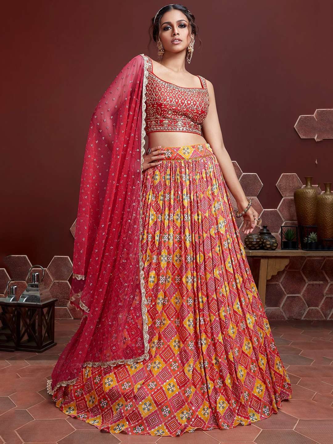 Product Code 110 Red  Lehenga Choli collection manufacturer surat 