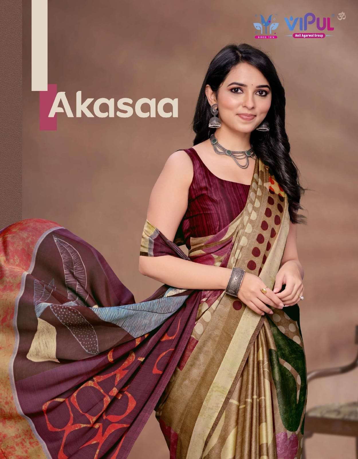 Akasaa by Vipul saree Satin silk saree collection manufacturer Surat 