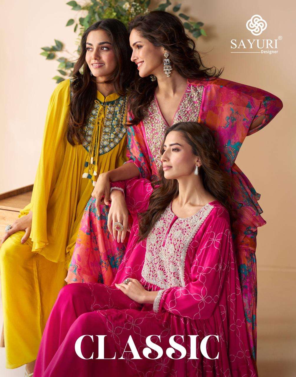 CLASSIC by SAYURI DESIGNER CHINON SILK suit collection manufacturer surat 