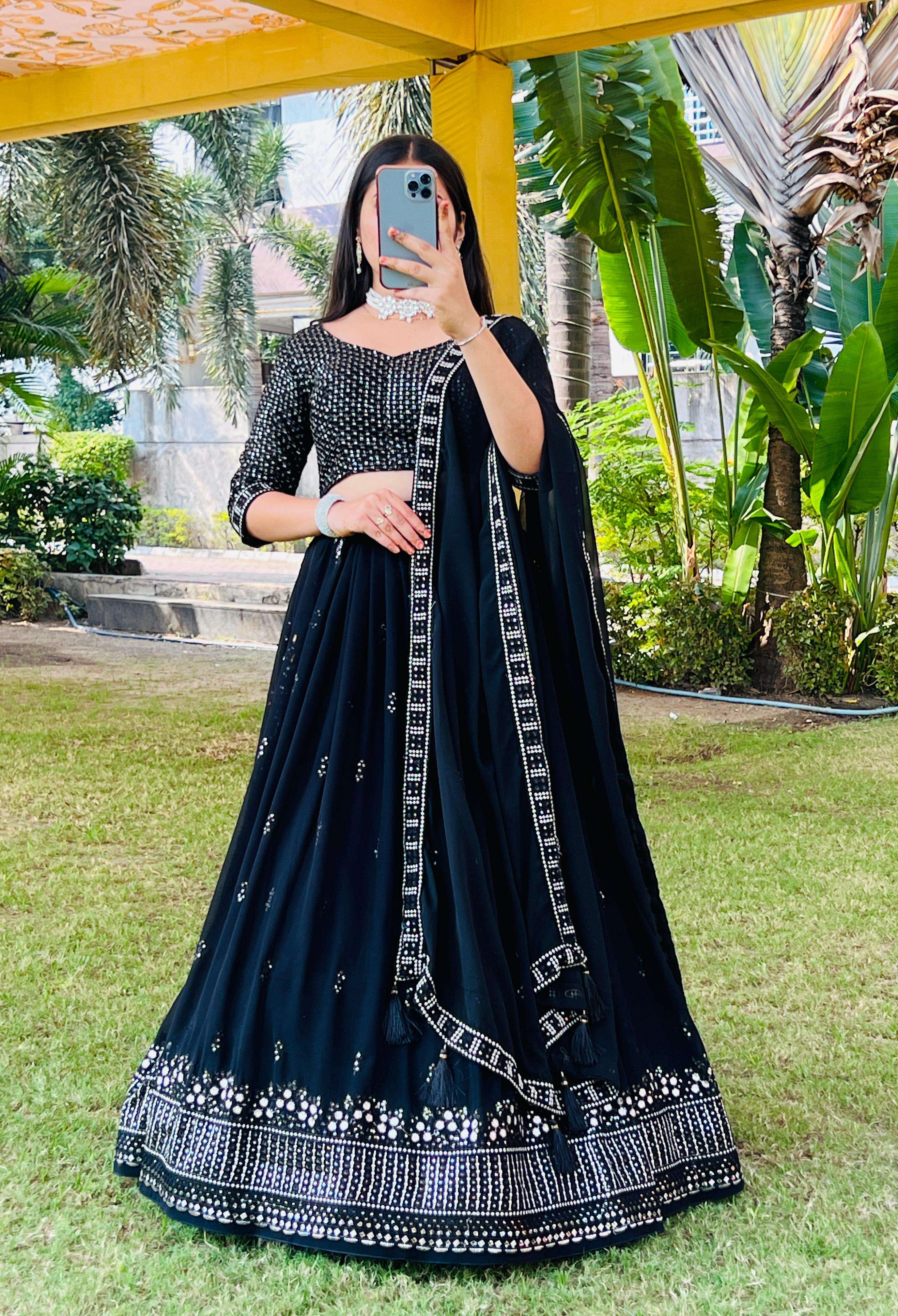 Classical Black Embroidery Lehenga Collection manufacturer surat 
