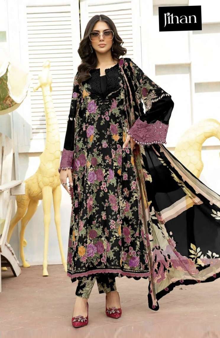 D no 3797 by JIHAN  pure cotton print suit collection manufacturer Surat 