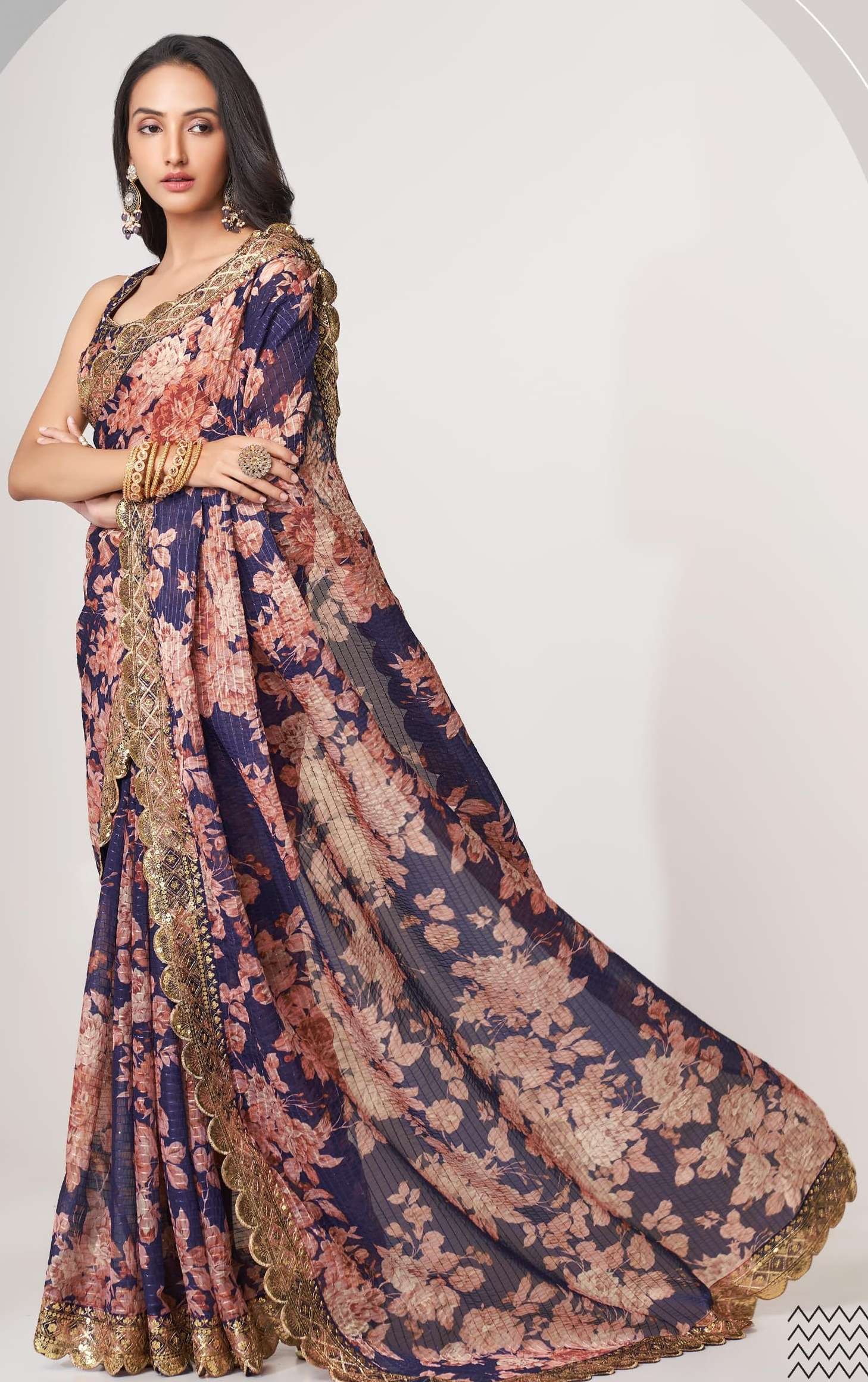 Floral Sarees Vol 1 By Zeel Clothing saree collection manufacturer surat  