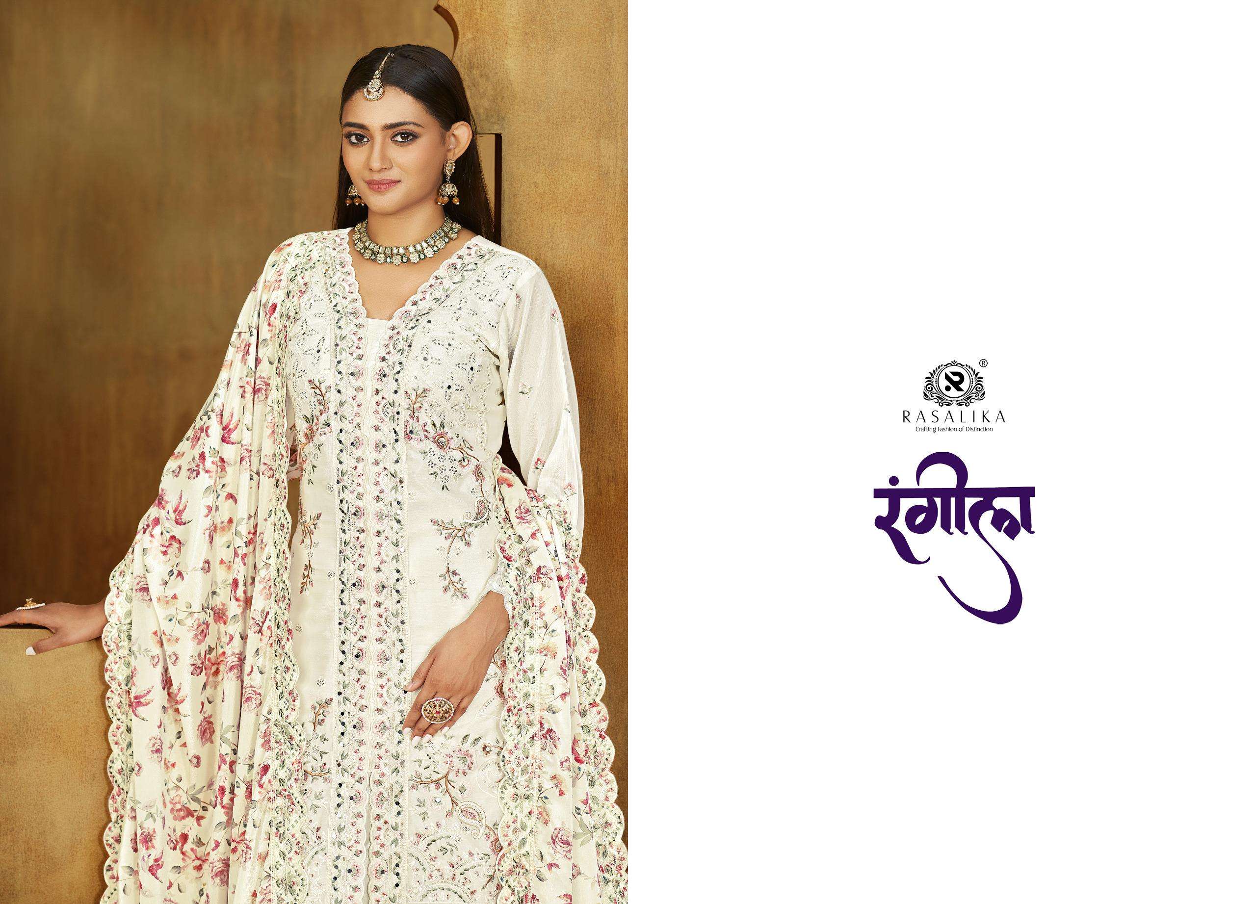 RANGEELA by RASALIKA  Real Chinnon Silk suit collection manufacturer Surat manufacturer 