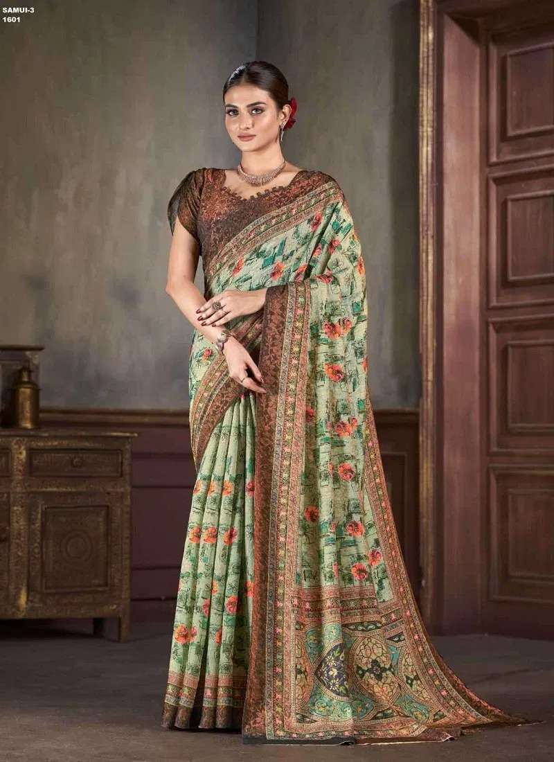 Samui Vol 3 Series 1601 TO 1616 by Jivora saree collection manufacturer Surat 