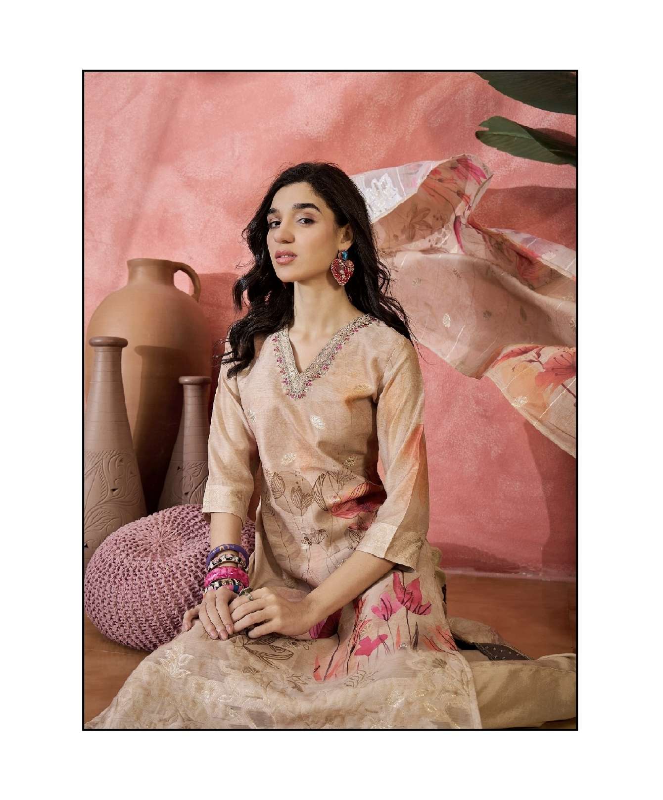 Alpine Series 51471 To 51476 Jacquard Silk Kurti collection manufacturer Surat 