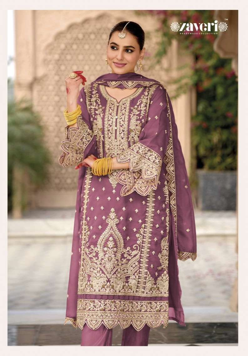 Anaya 4 by zaveri soft organza suit collection manufacturer Surat