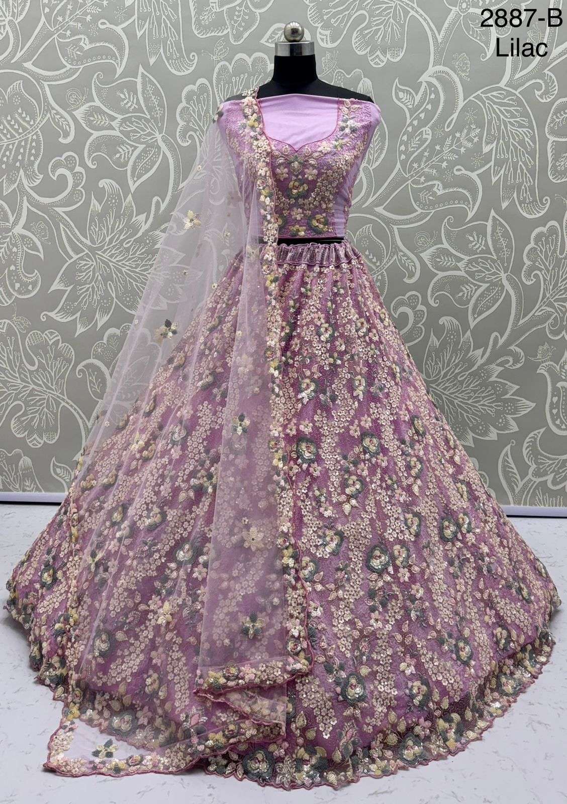 Code  2887 Heavy Net  lehenga collection manufacturer 